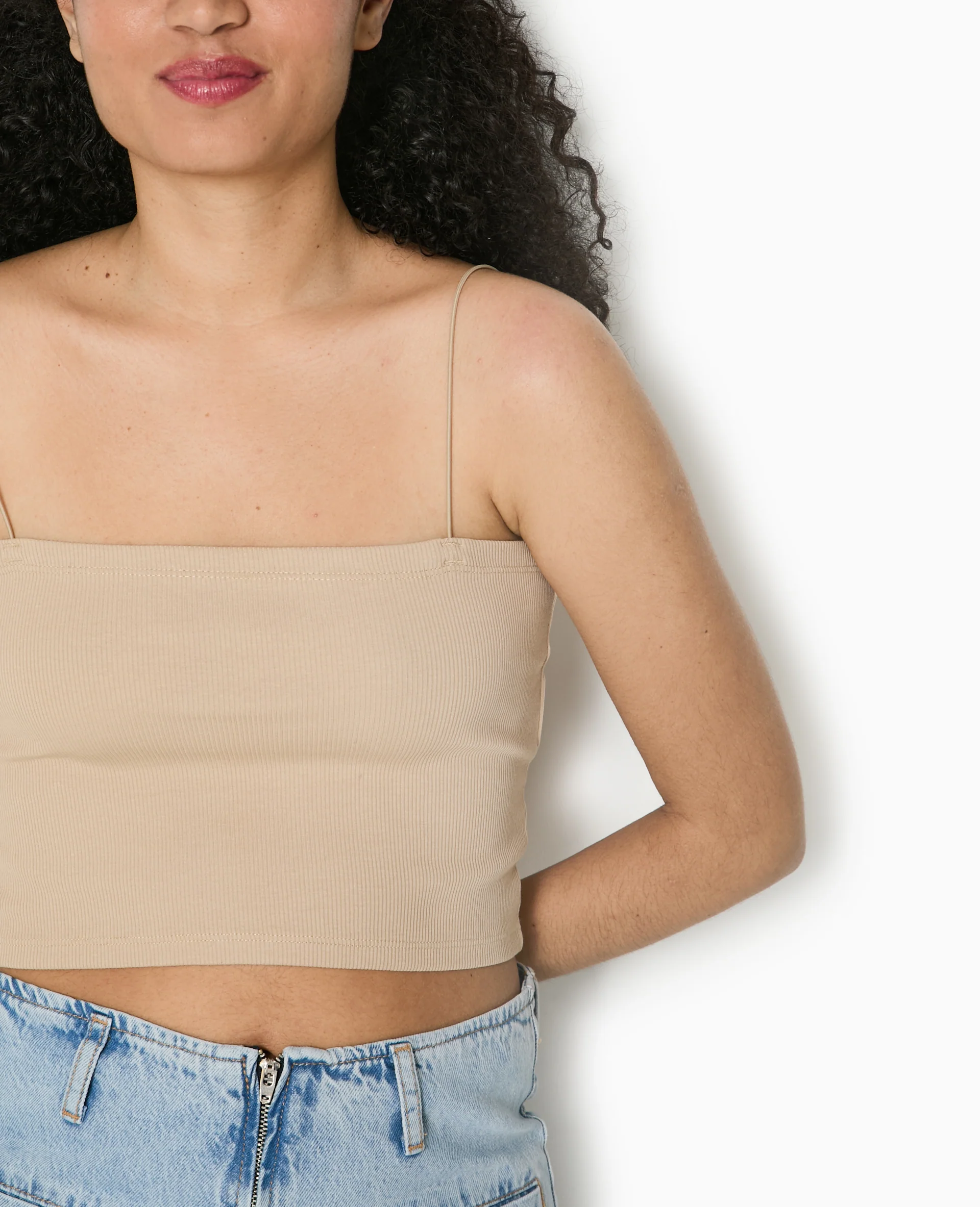 Top bandeau court avec bretelles fines - Image 3