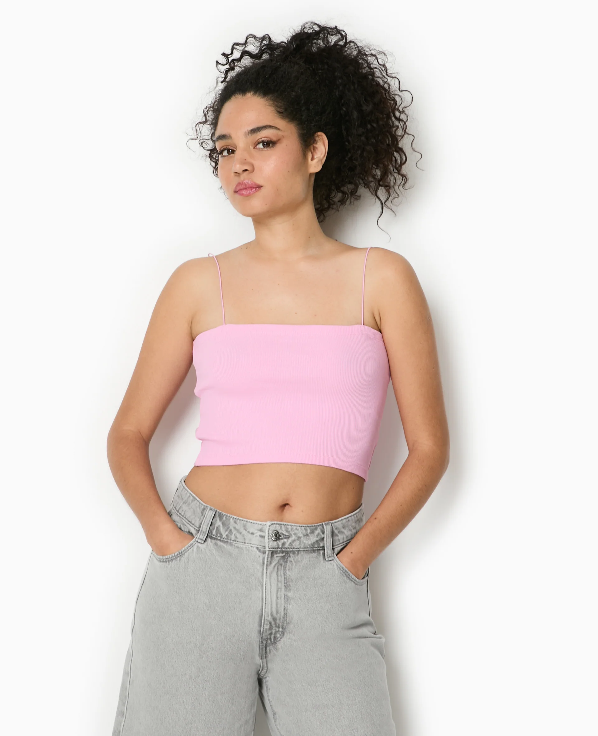 Top bandeau court avec bretelles fines - Image 5