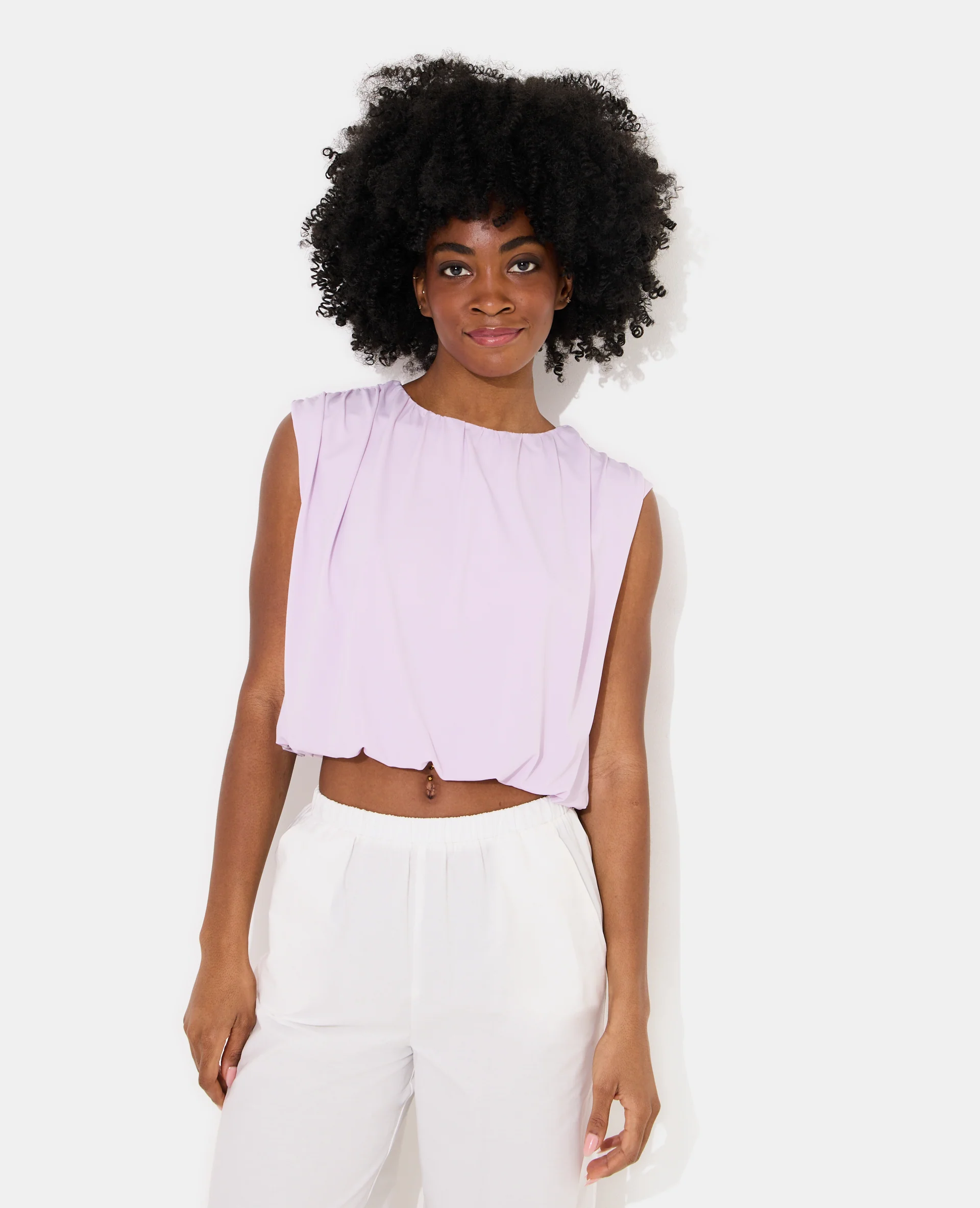 Top boule sans manches en maille fluide - Image 5