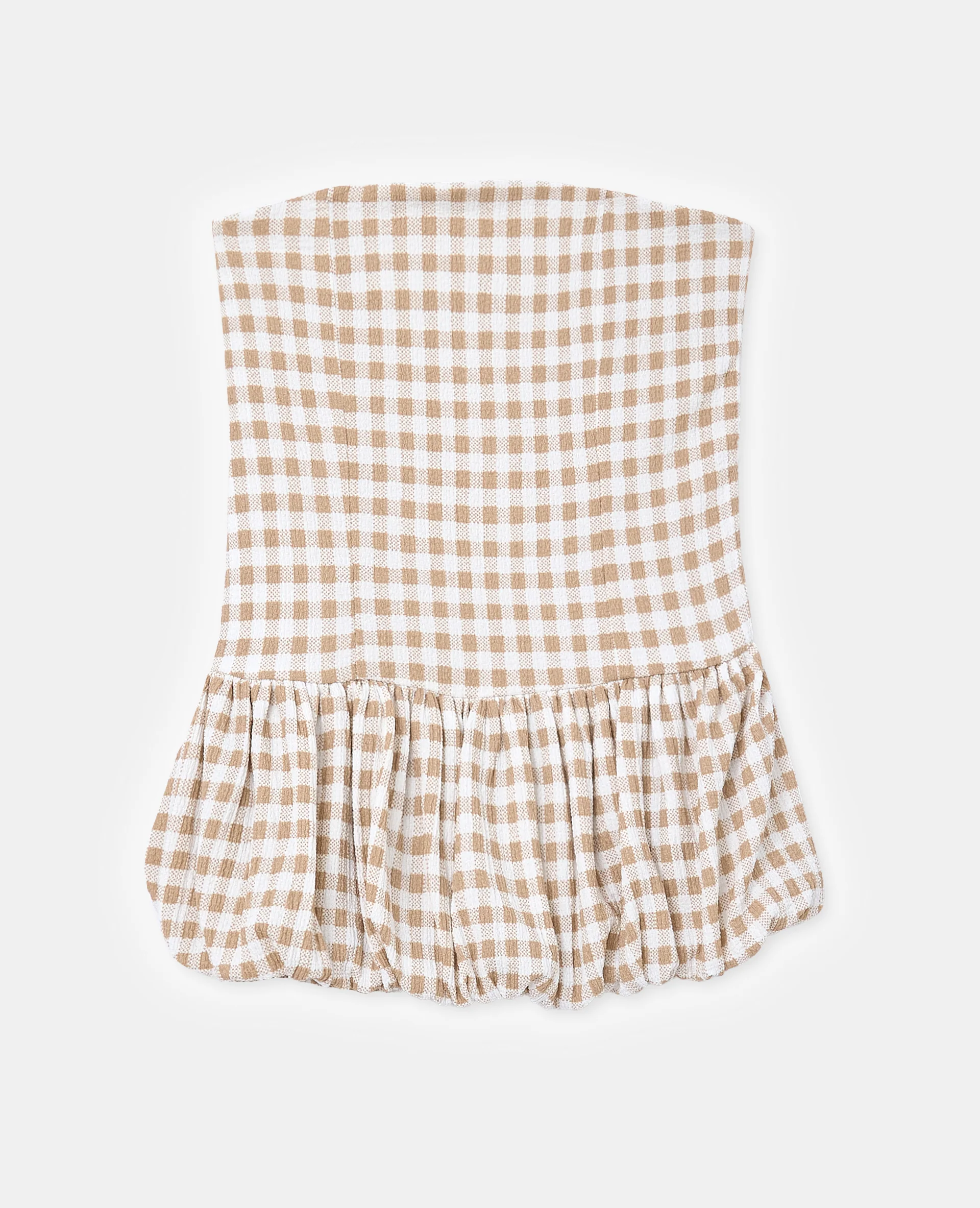 Top bustier avec base balloon motif vichy - Image 4