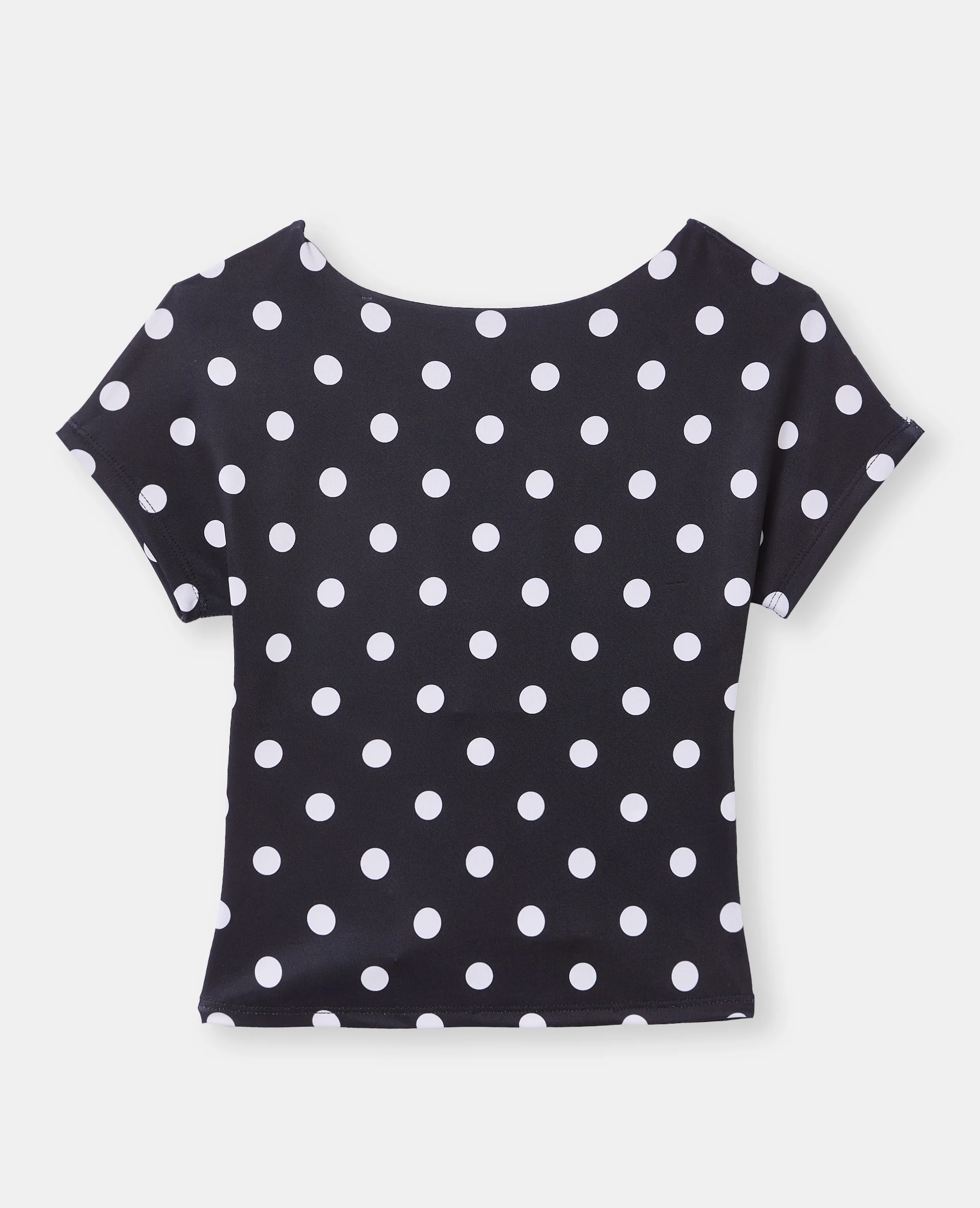 Top court dos ouvert motif pois - Image 4