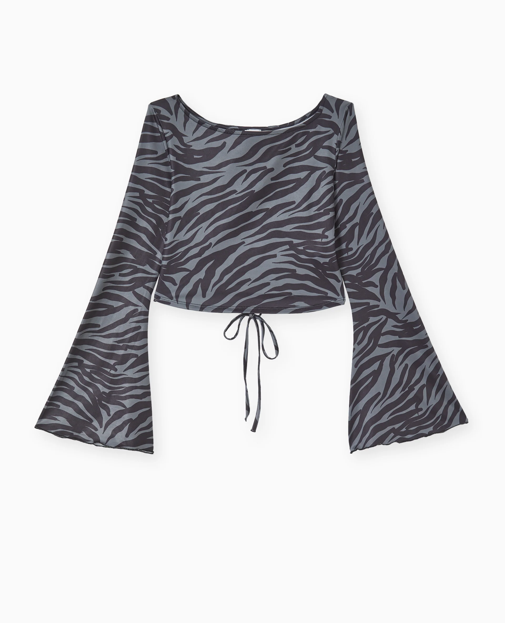Top dos-nu manches flare motif zèbre - Image 4