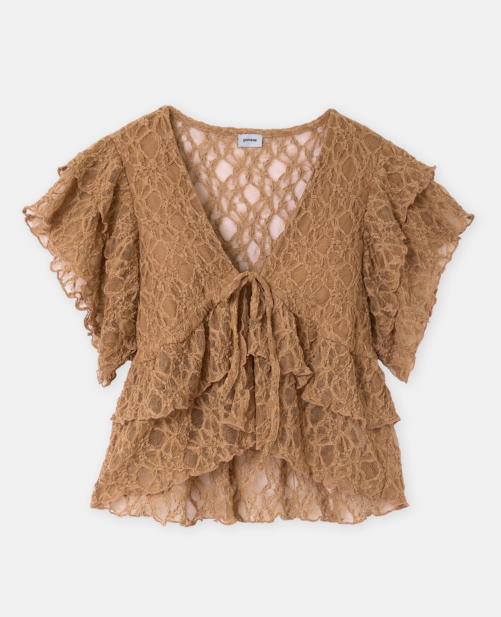 Top en dentelle avec nouettes et volants - Image 4