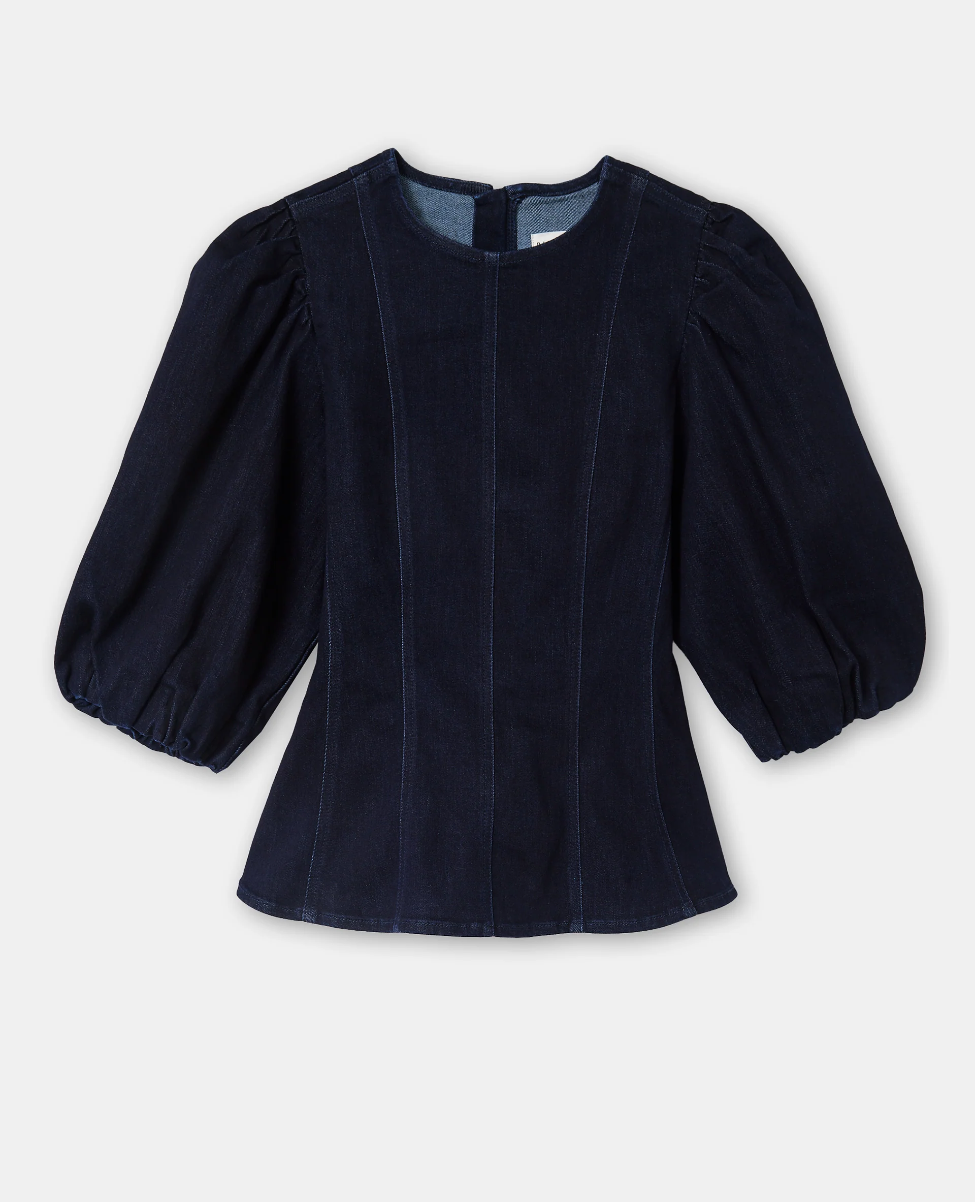 Top en jean stretch avec manches ballons - Image 4