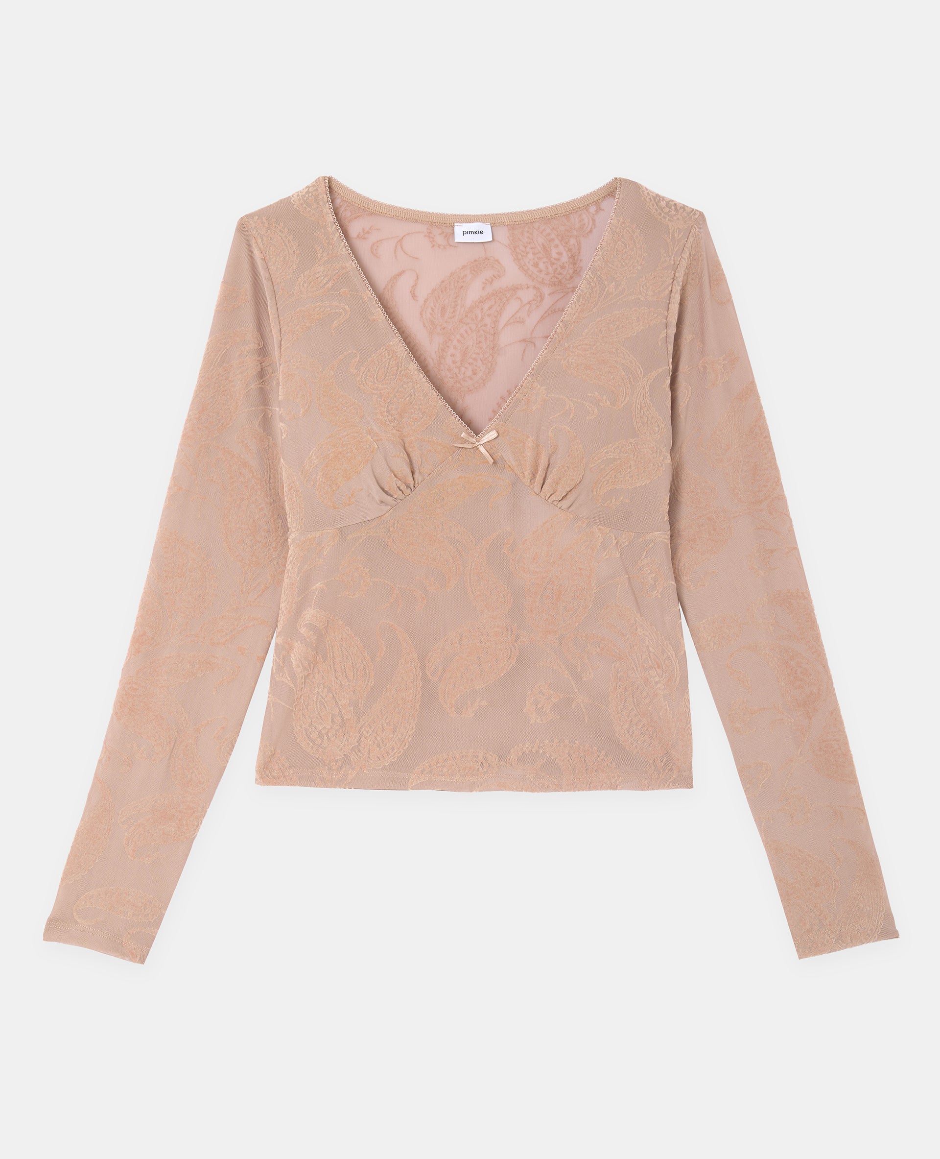 Top en résille avec motif cachemire en velours - Image 4