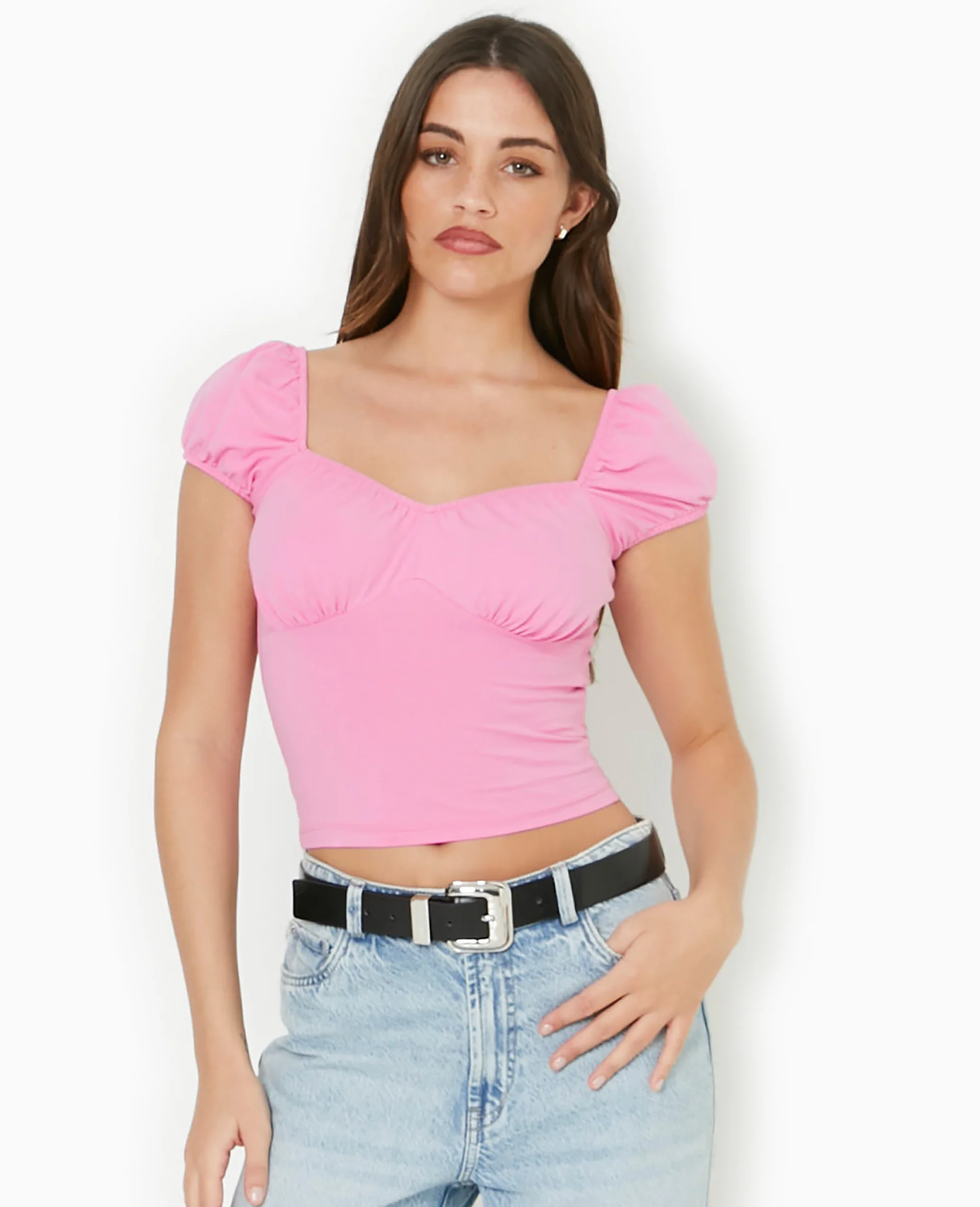 Top encolure cœur avec smock dos - Image 5