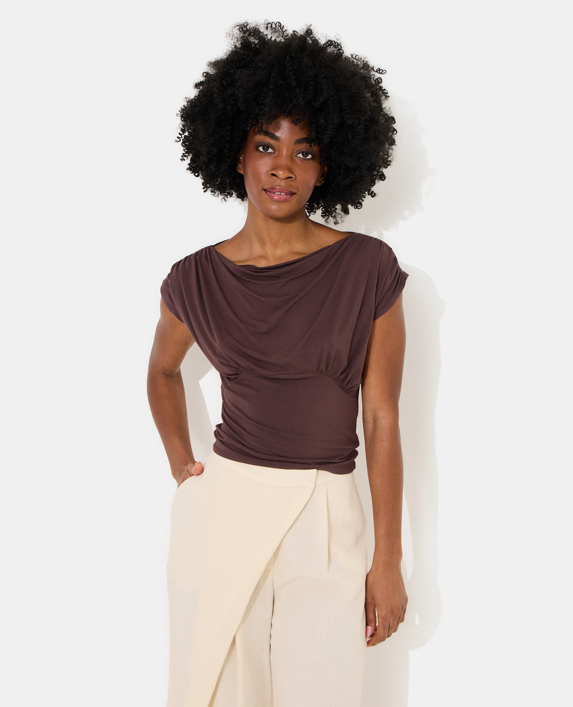 Top fluide avec drapé
