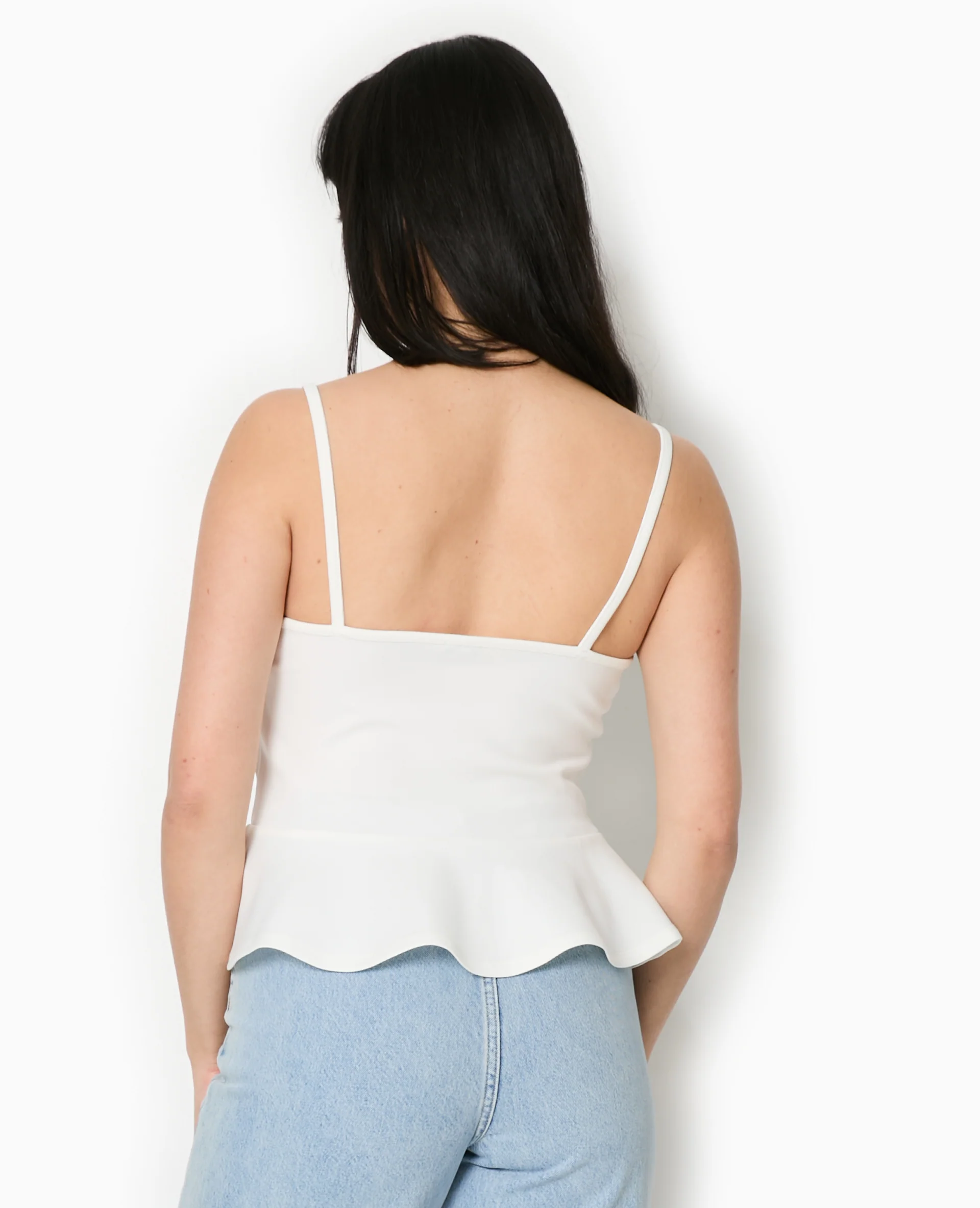 Top peplum Ă bretelles avec perles - Image 5