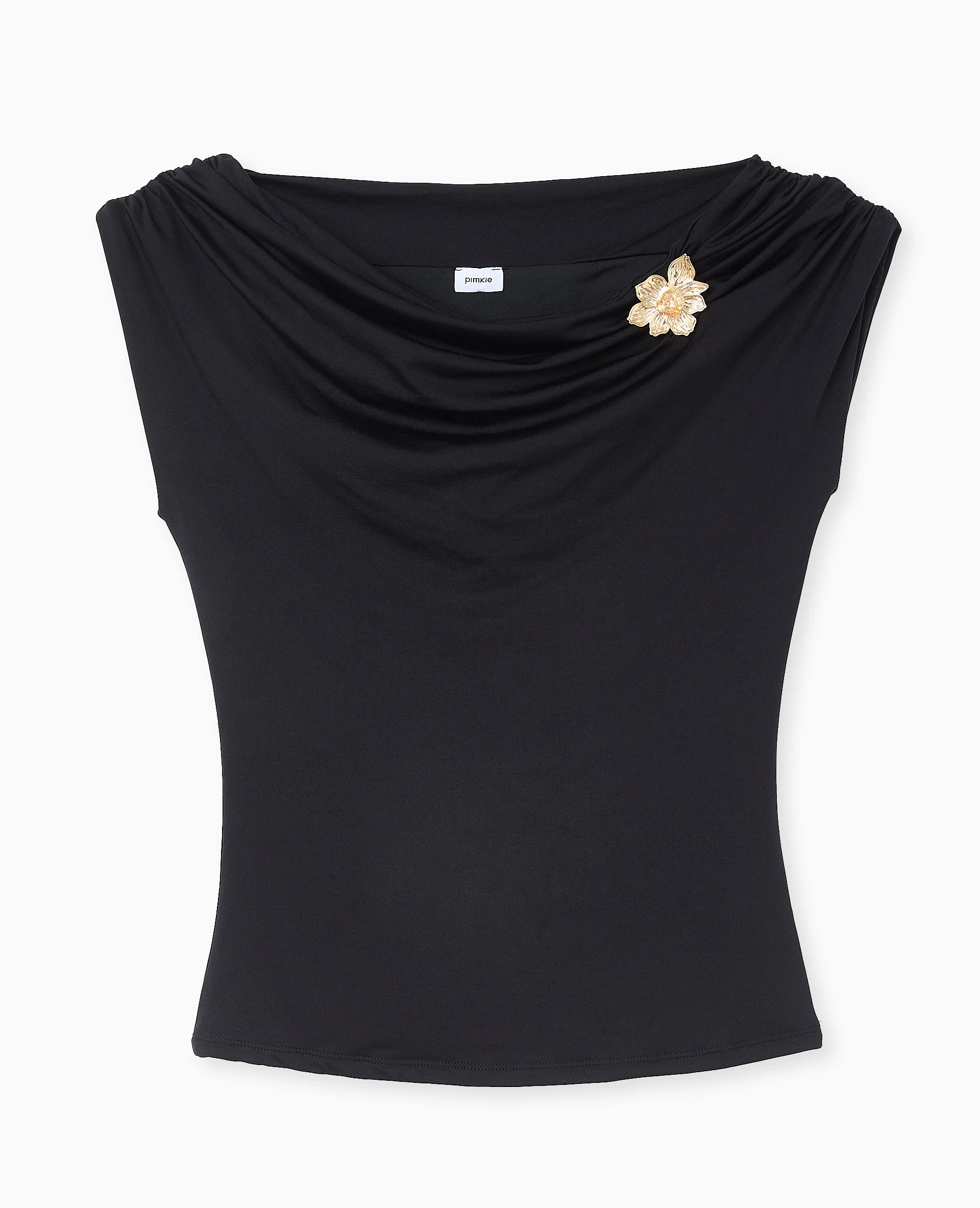 Top sans manches avec effet drapé et détail bijou - Image 4