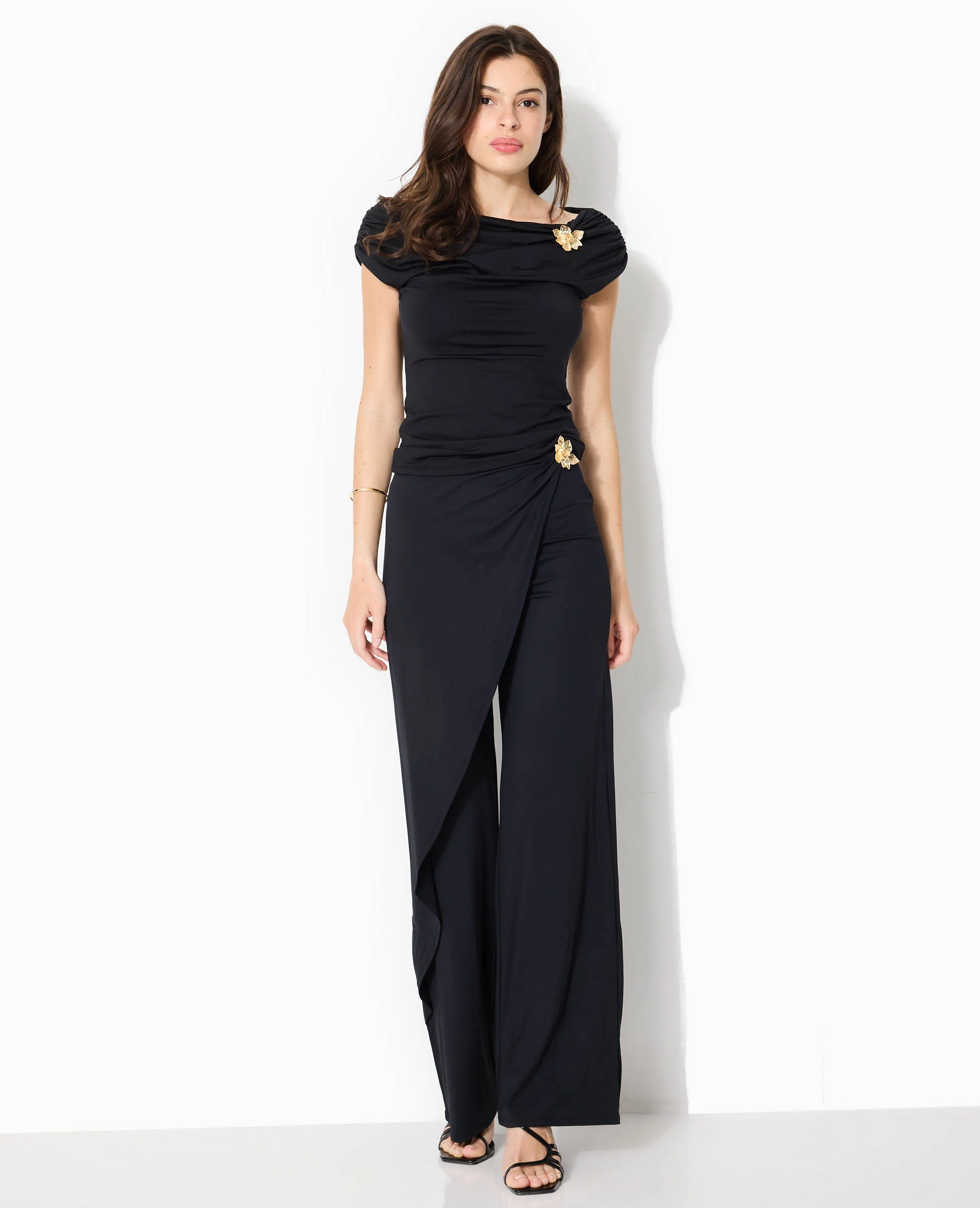 Top sans manches avec effet drapé et détail bijou - Image 8