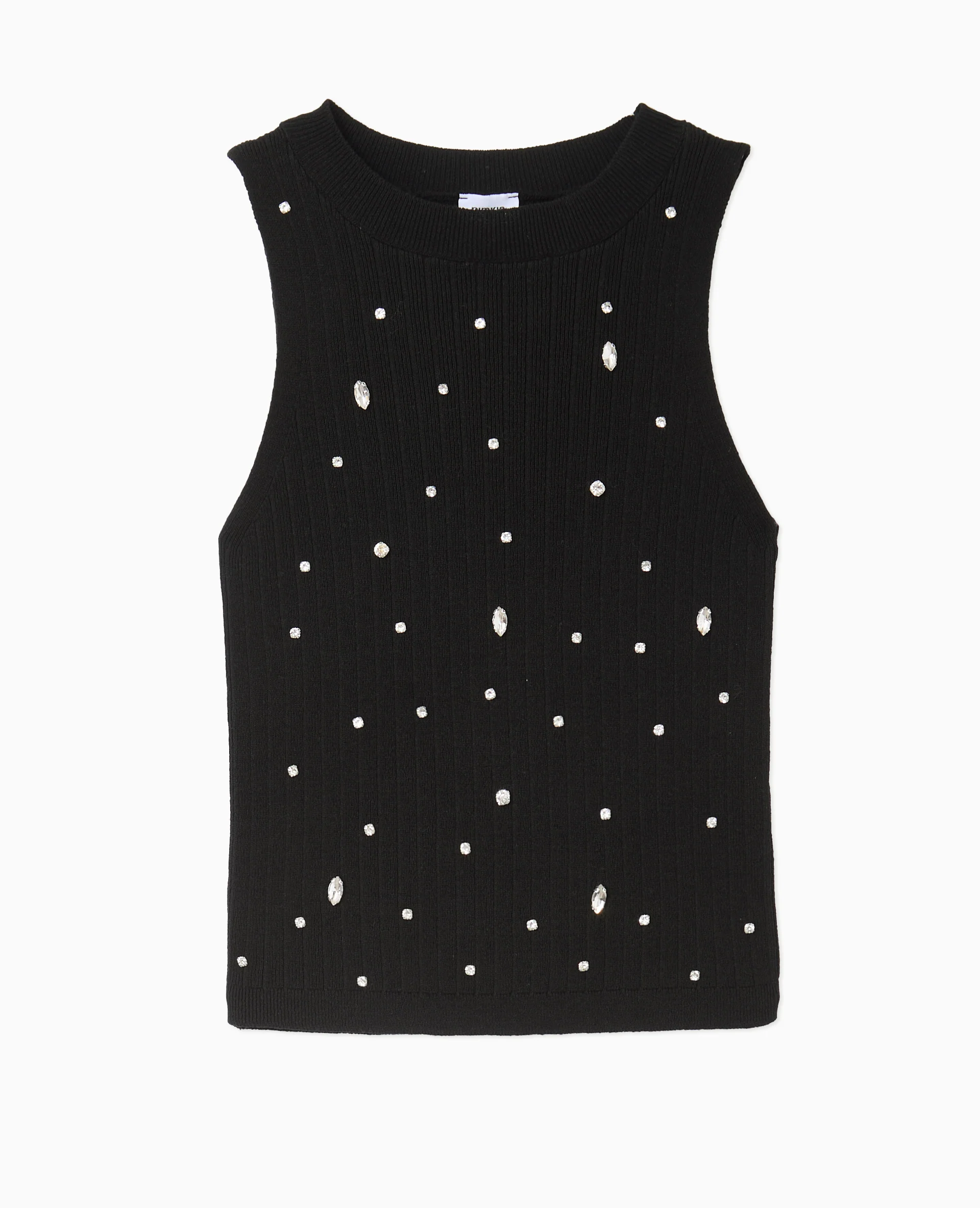 Top sans manches en maille avec strass - Image 4
