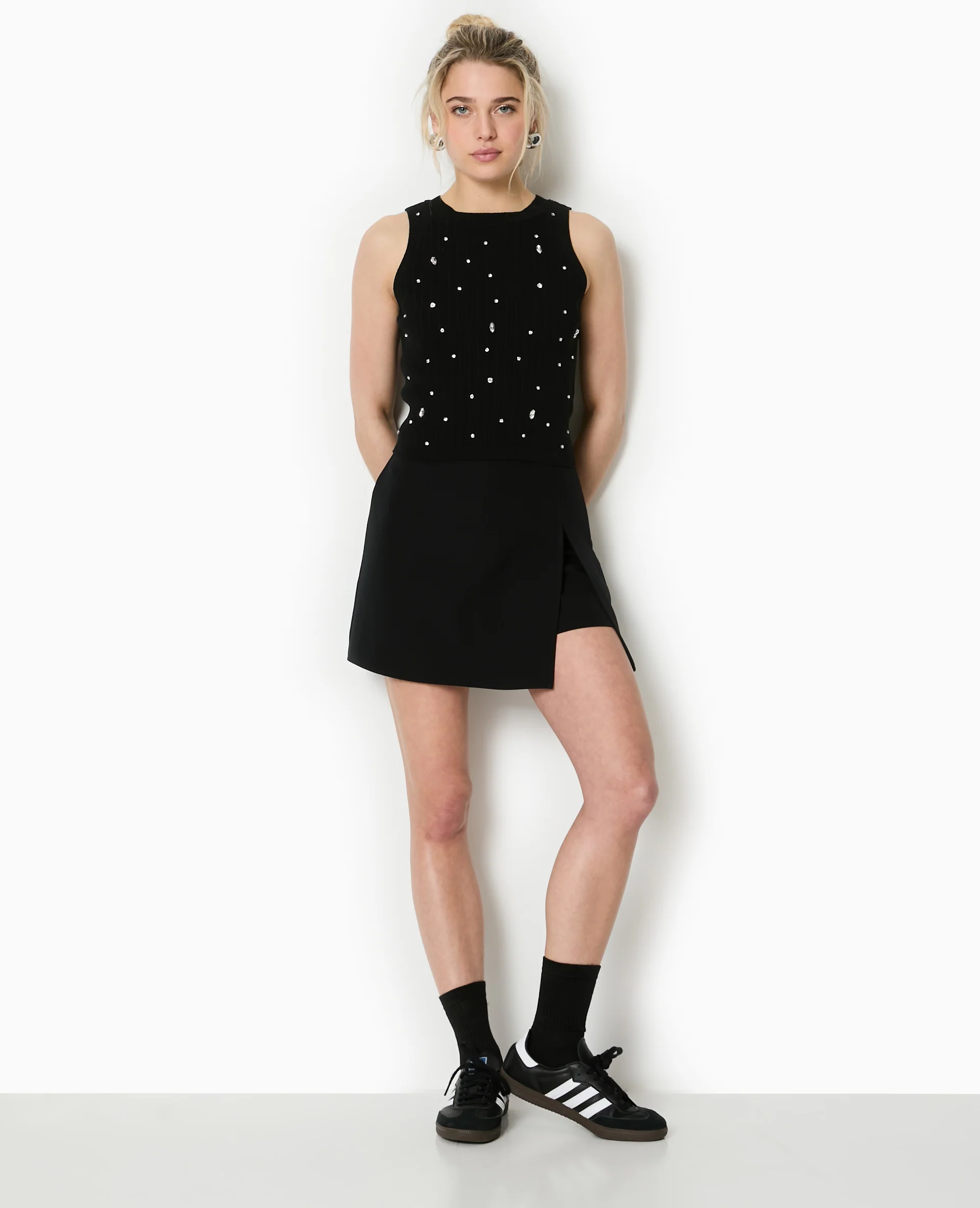 Top sans manches en maille avec strass - Image 7