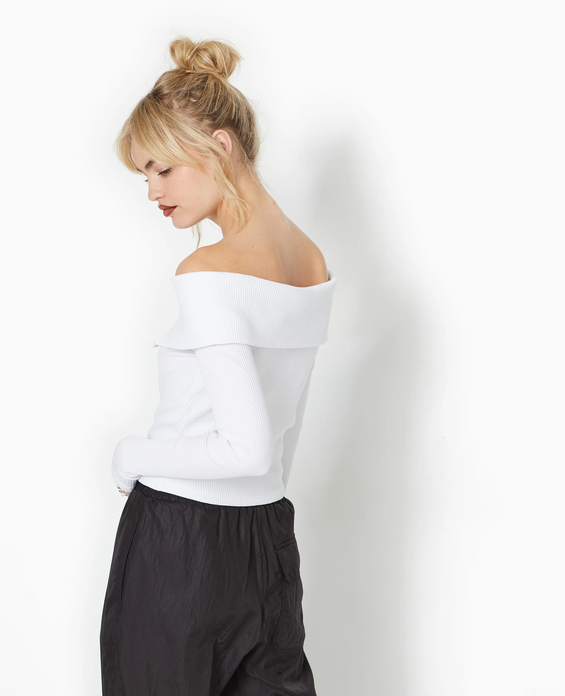 Top zippé encolure Bardot - Image 6