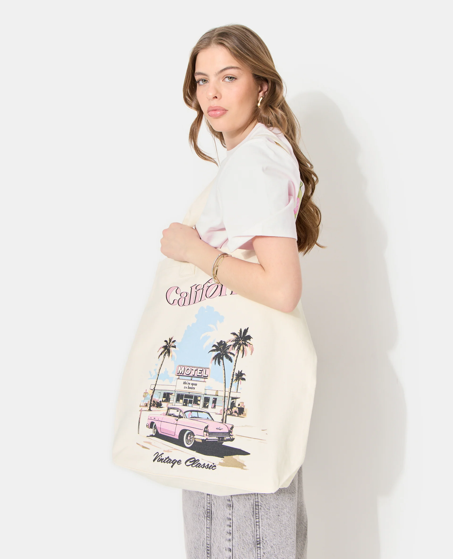 Tote bag en toile avec motifs California - Image 2