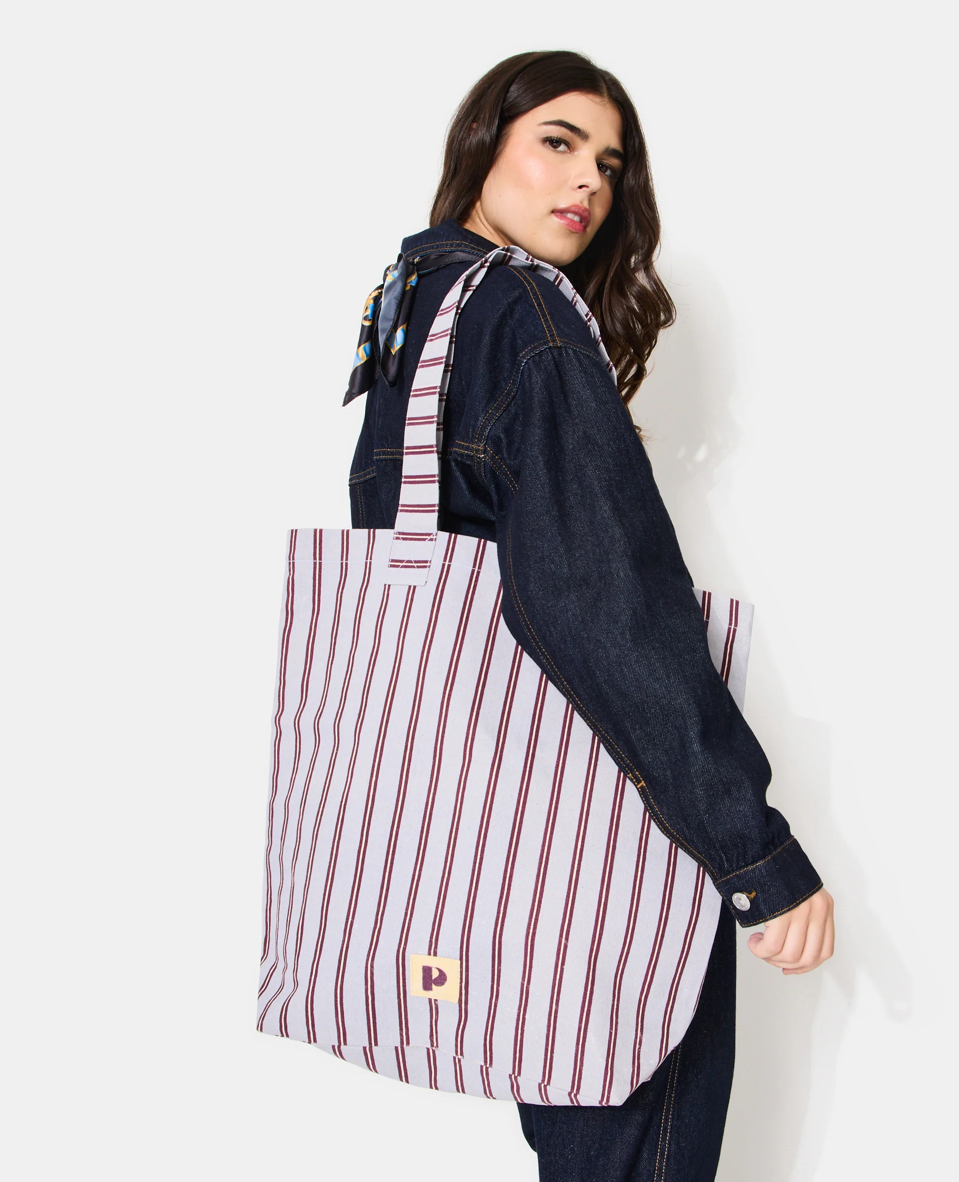 Tote bag rayé - Image 2
