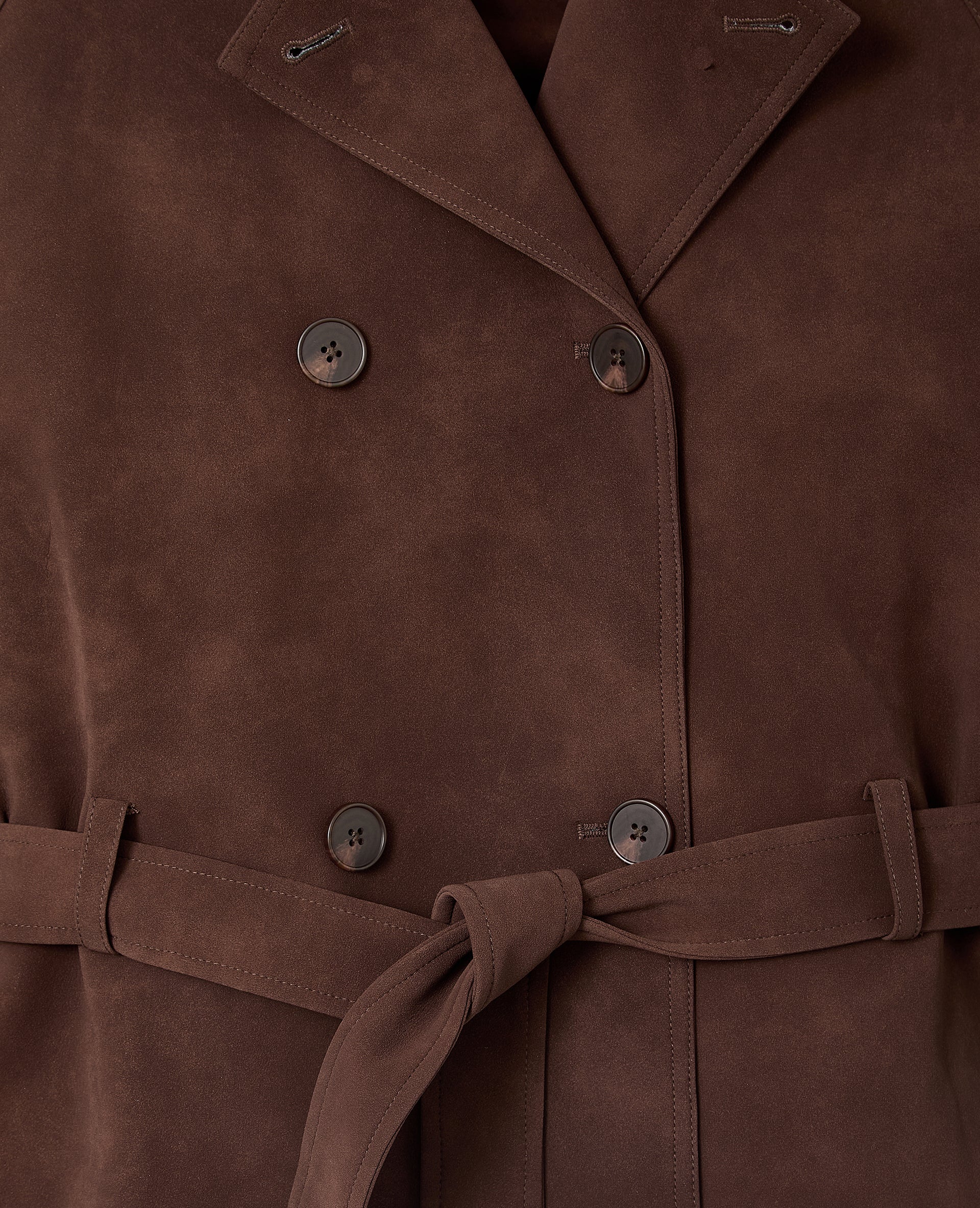 Trench court en suédine avec ceinture - Image 10