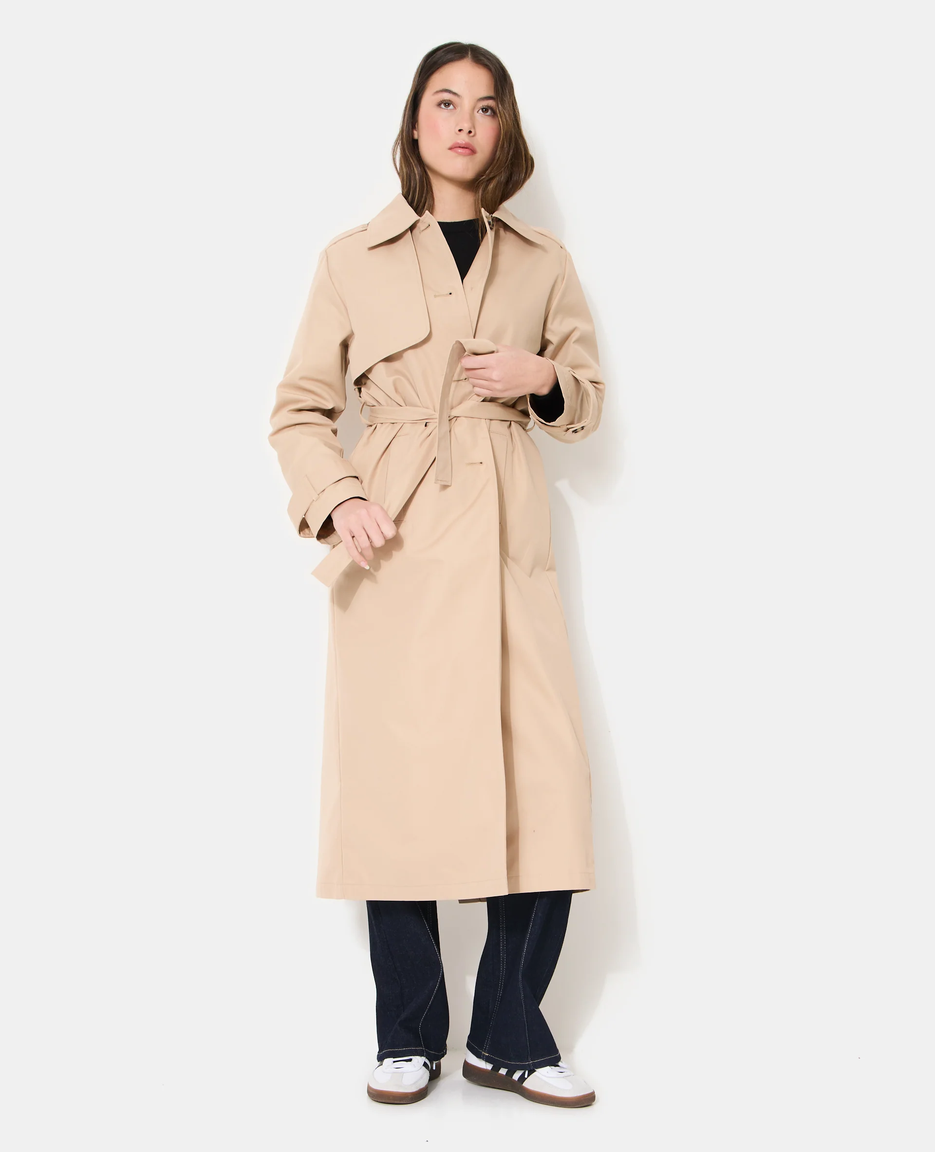Trench long avec ceinture Ă nouer - Image 3