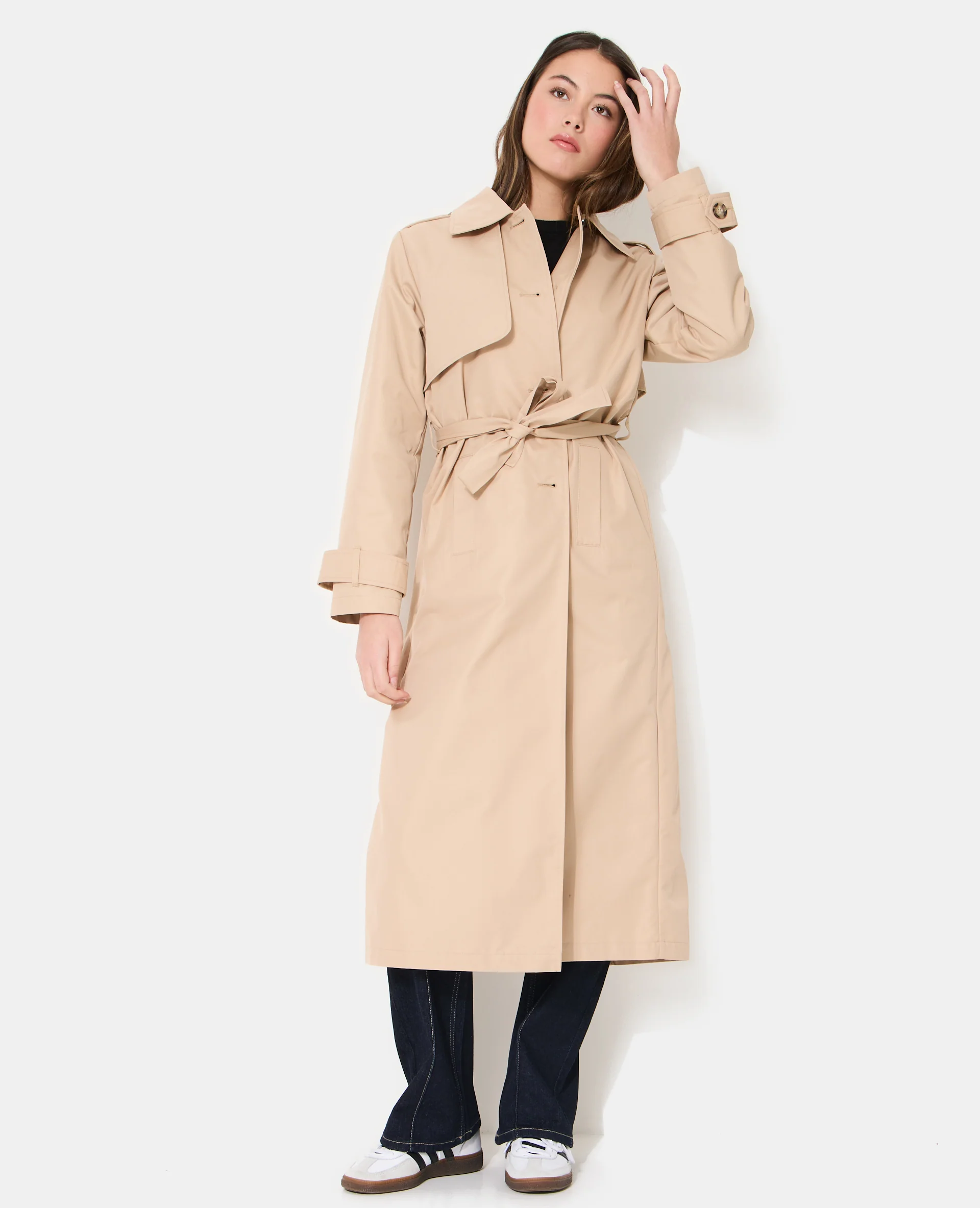 Trench long avec ceinture Ă nouer - Image 5