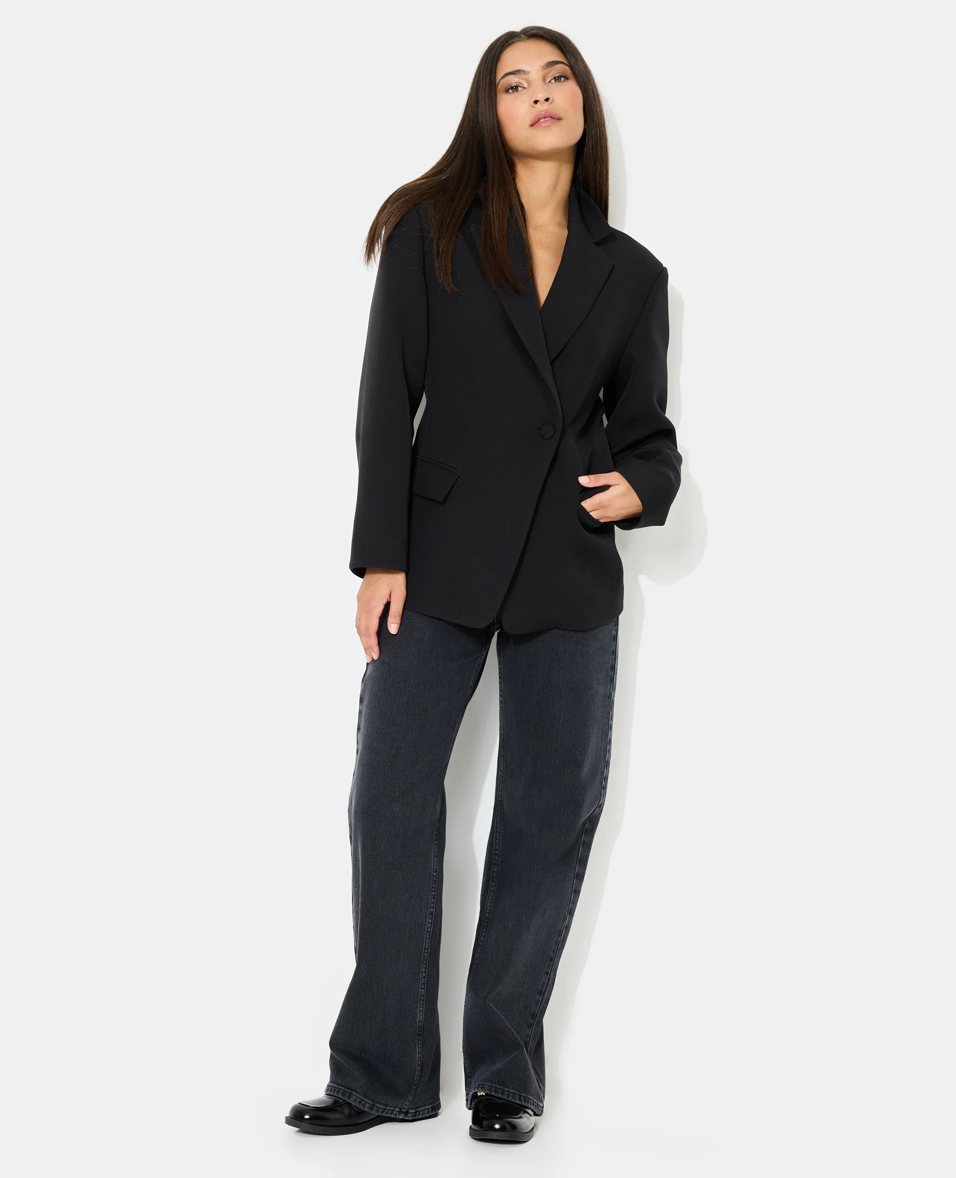 Veste blazer cintrée avec épaulettes - Image 3