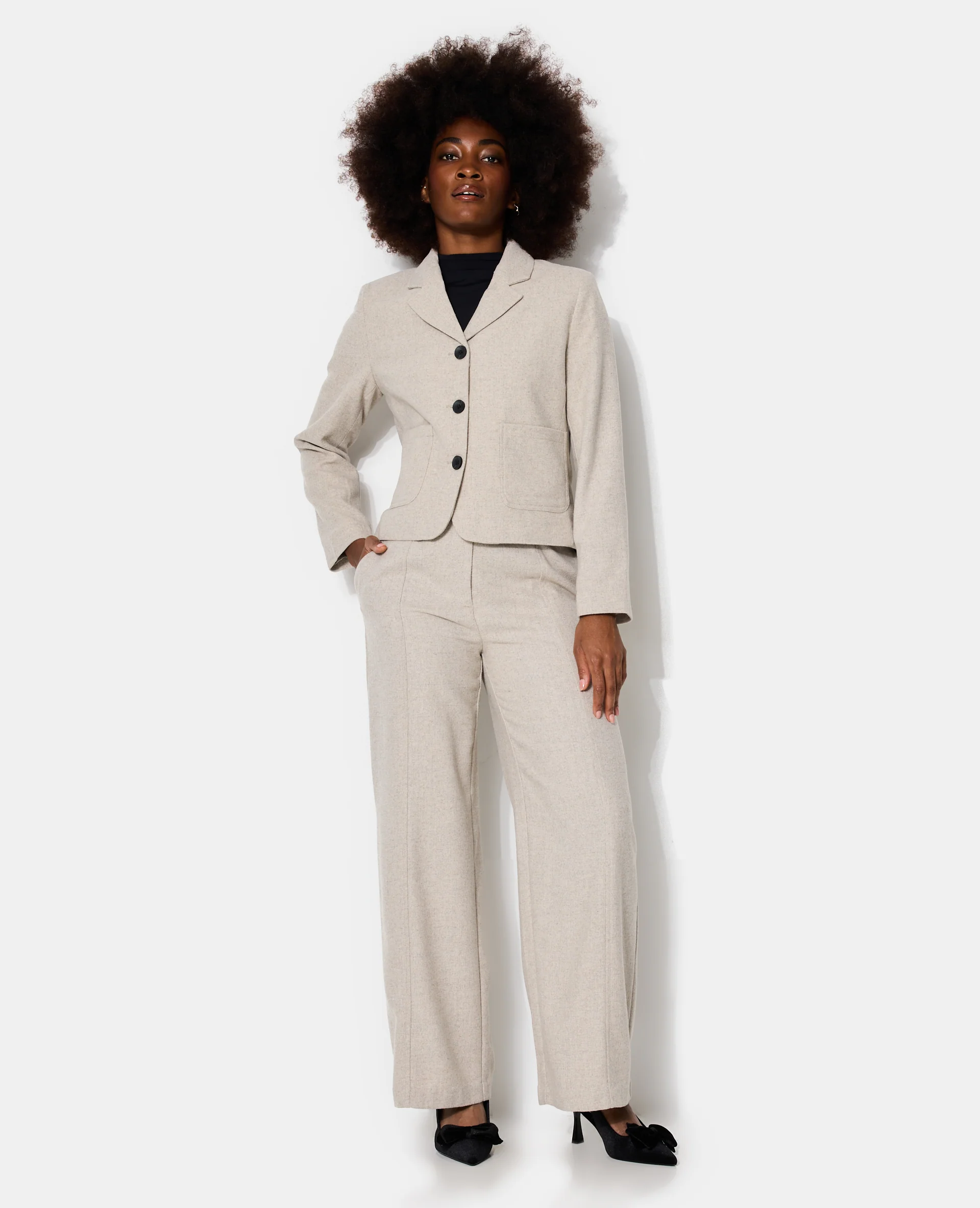 Veste blazer cintrée avec laine - Image 3