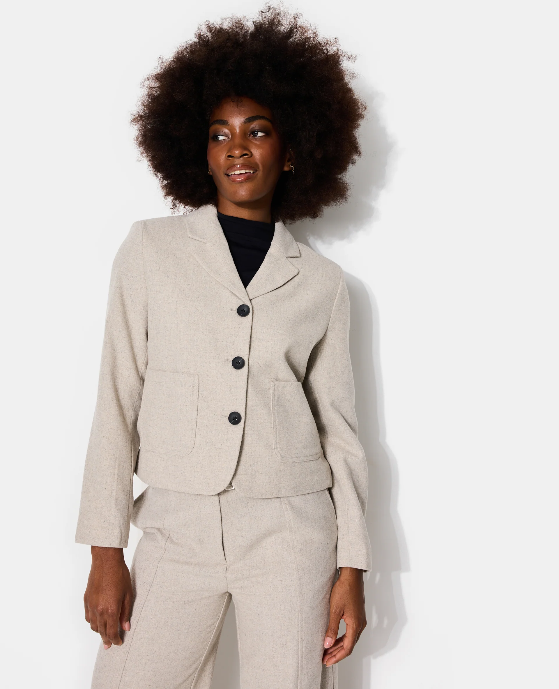 Veste blazer cintrée avec laine - Image 5