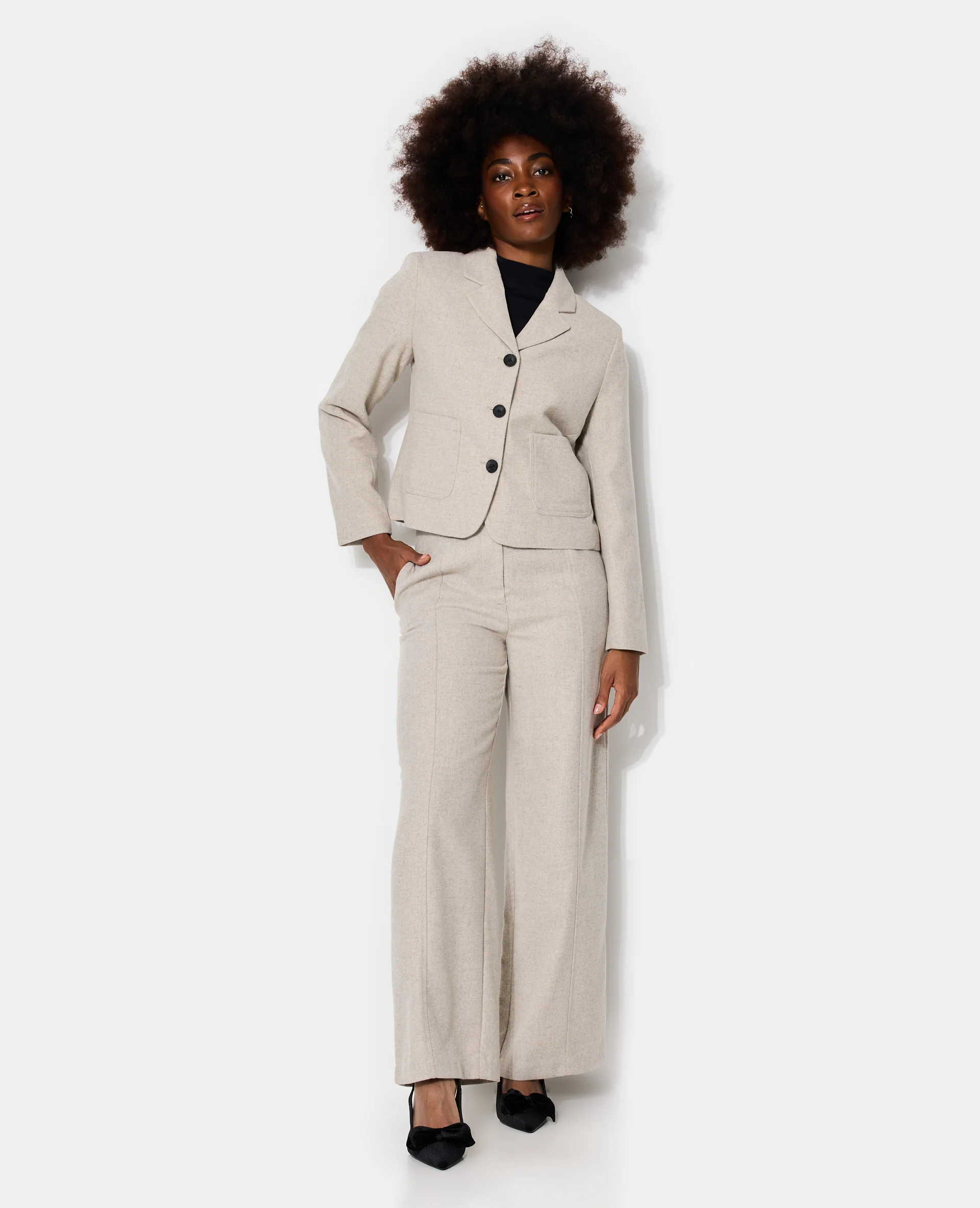 Veste blazer cintrée avec laine - Image 7