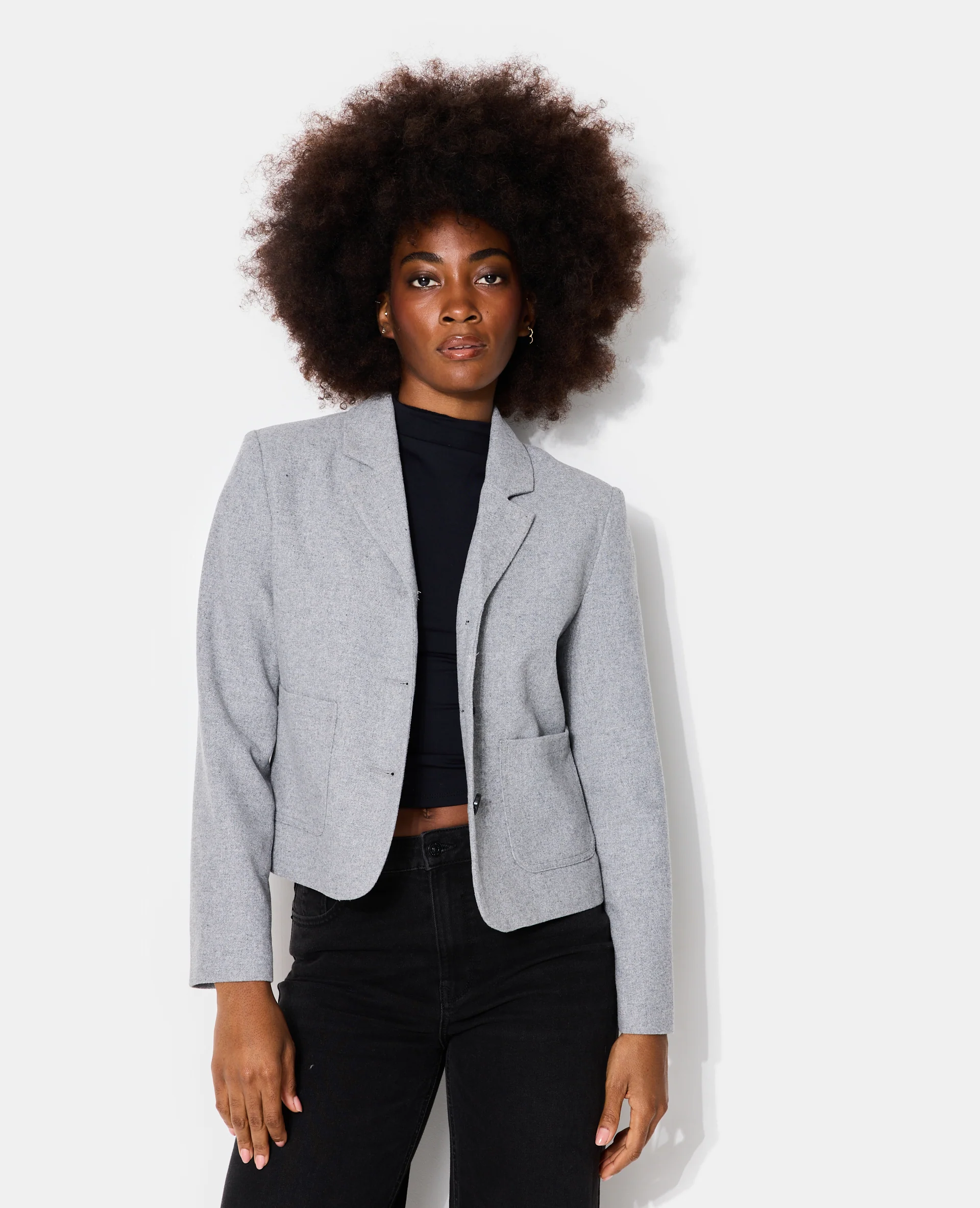 Veste blazer cintrée avec laine - Image 5