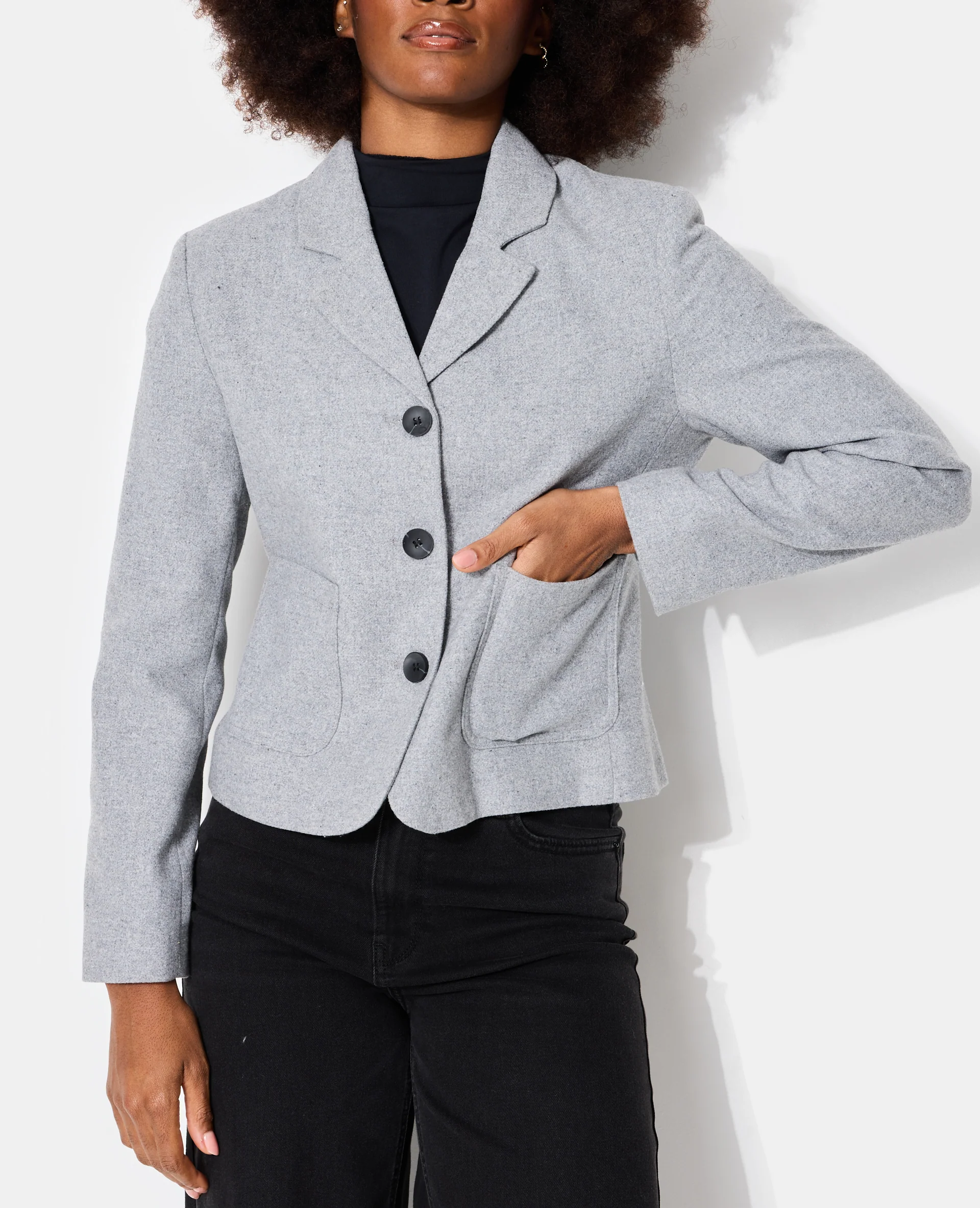 Veste blazer cintrée avec laine - Image 7