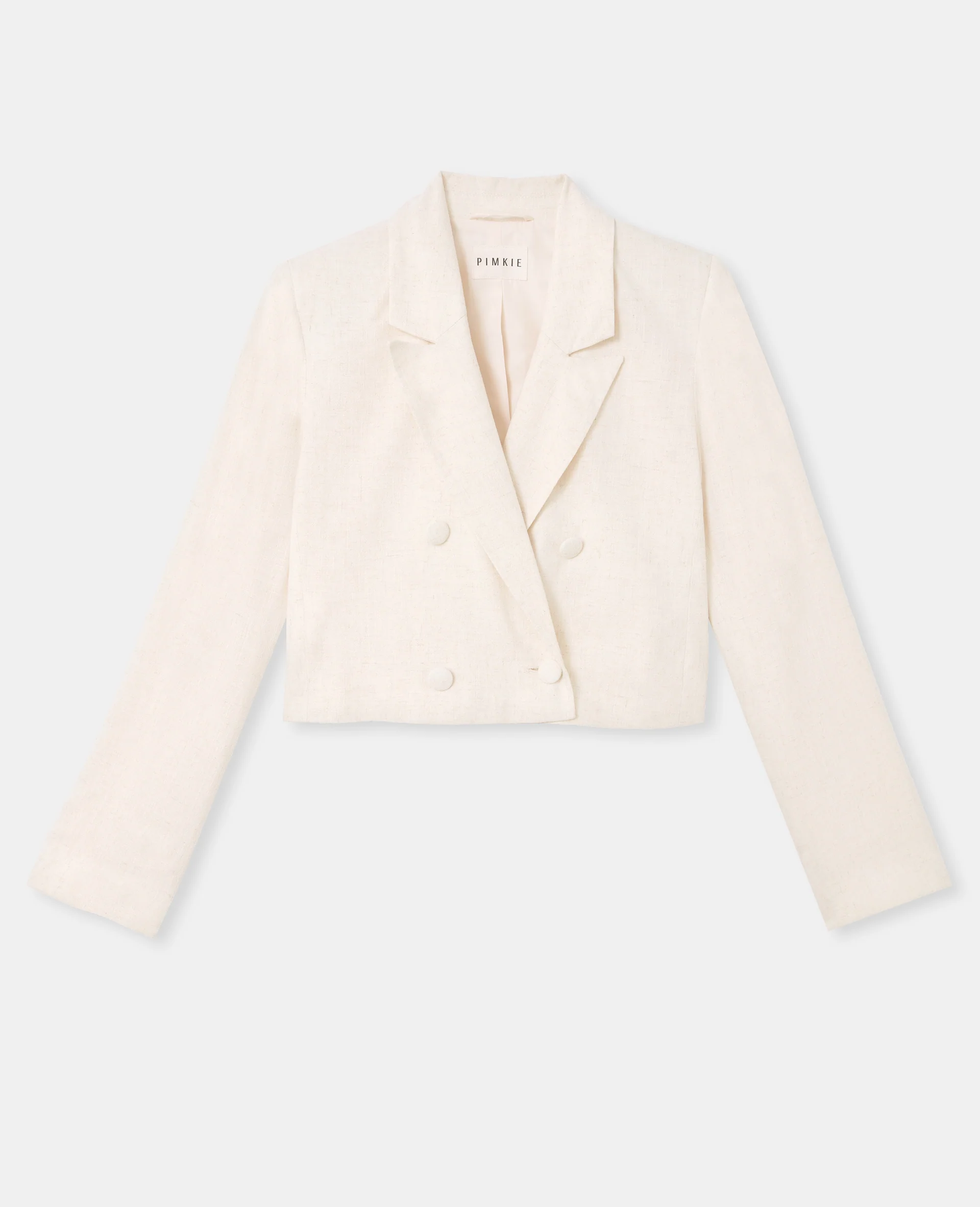 Veste blazer courte avec lin - Image 4