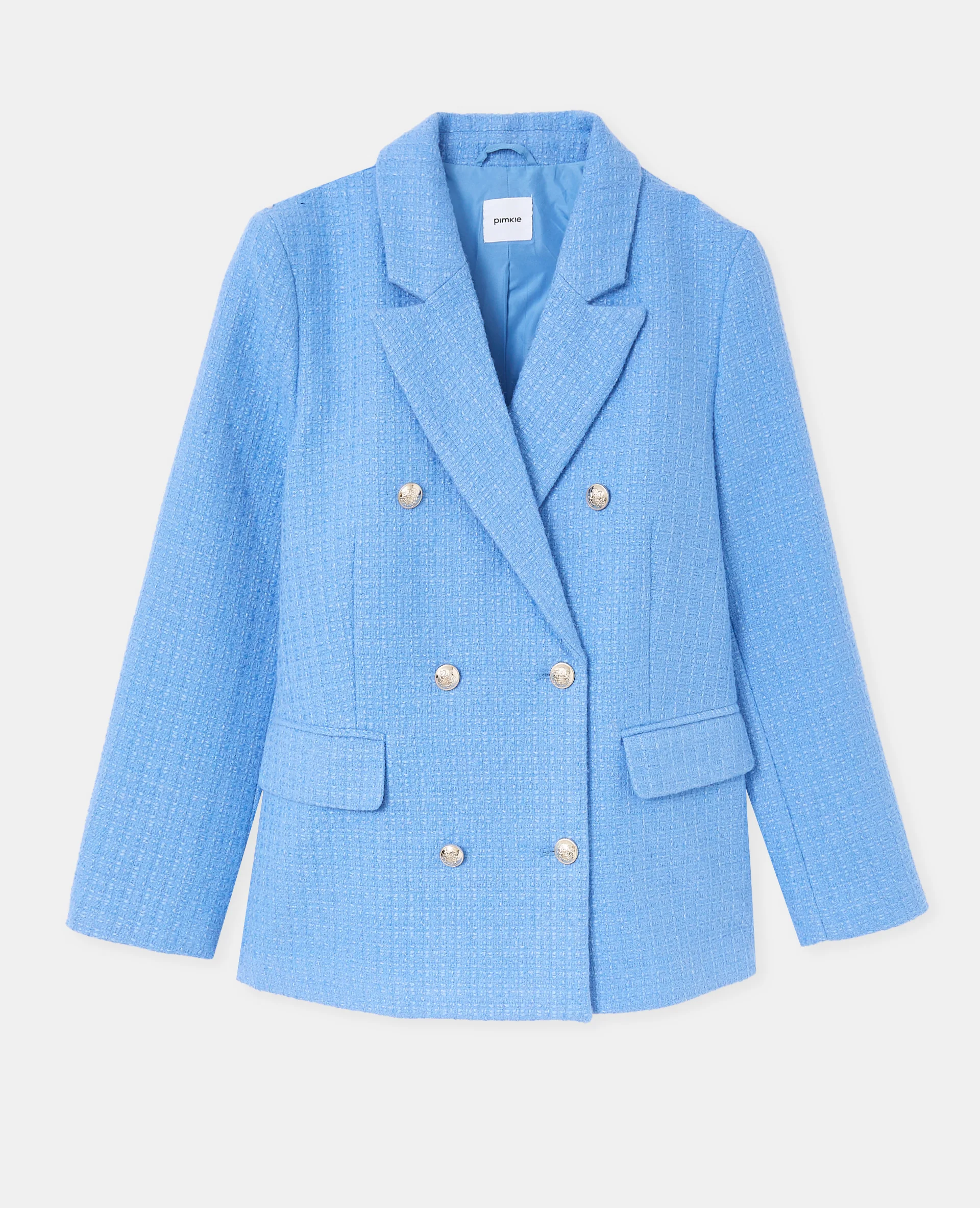 Veste blazer en tweed avec boutons écussons - Image 4
