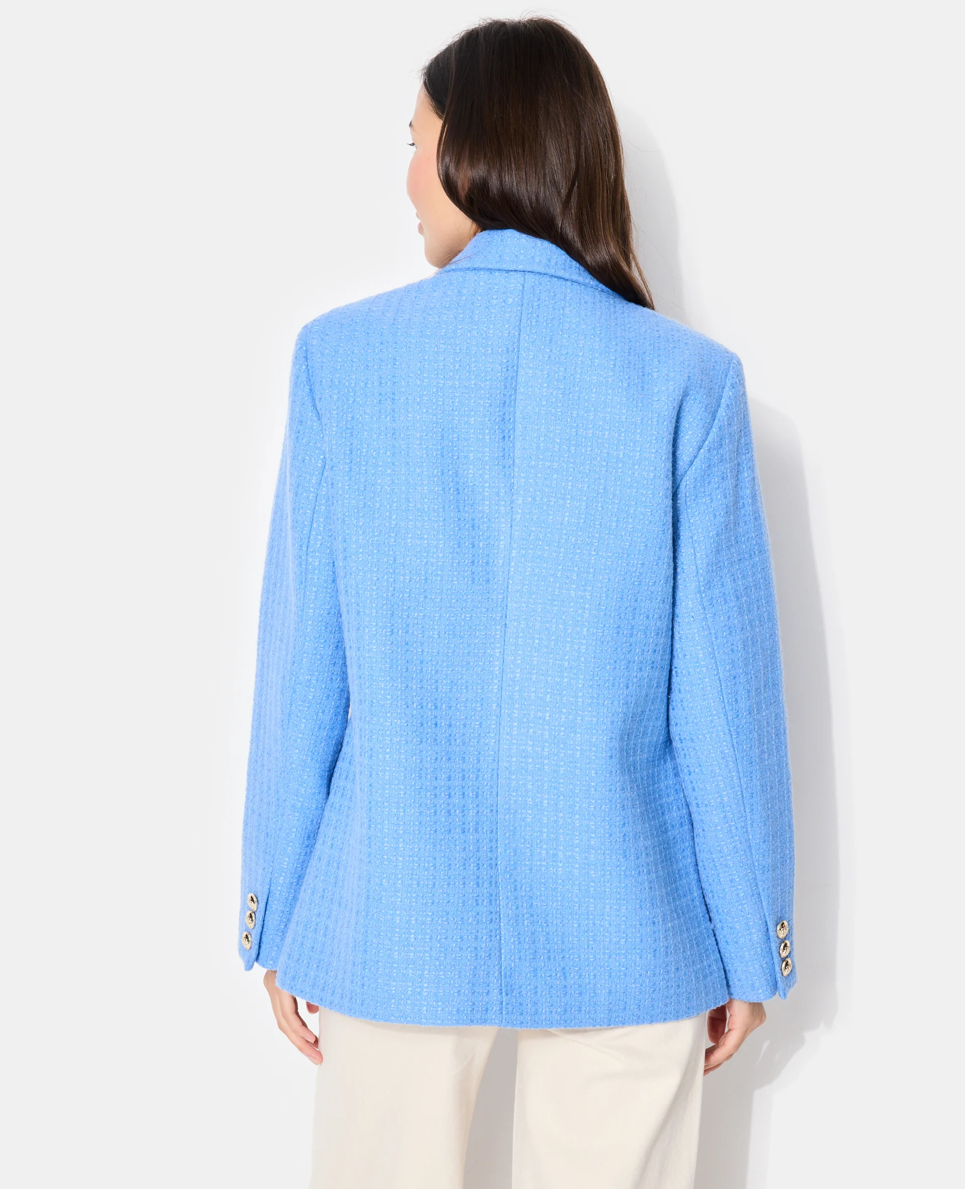 Veste blazer en tweed avec boutons écussons - Image 6