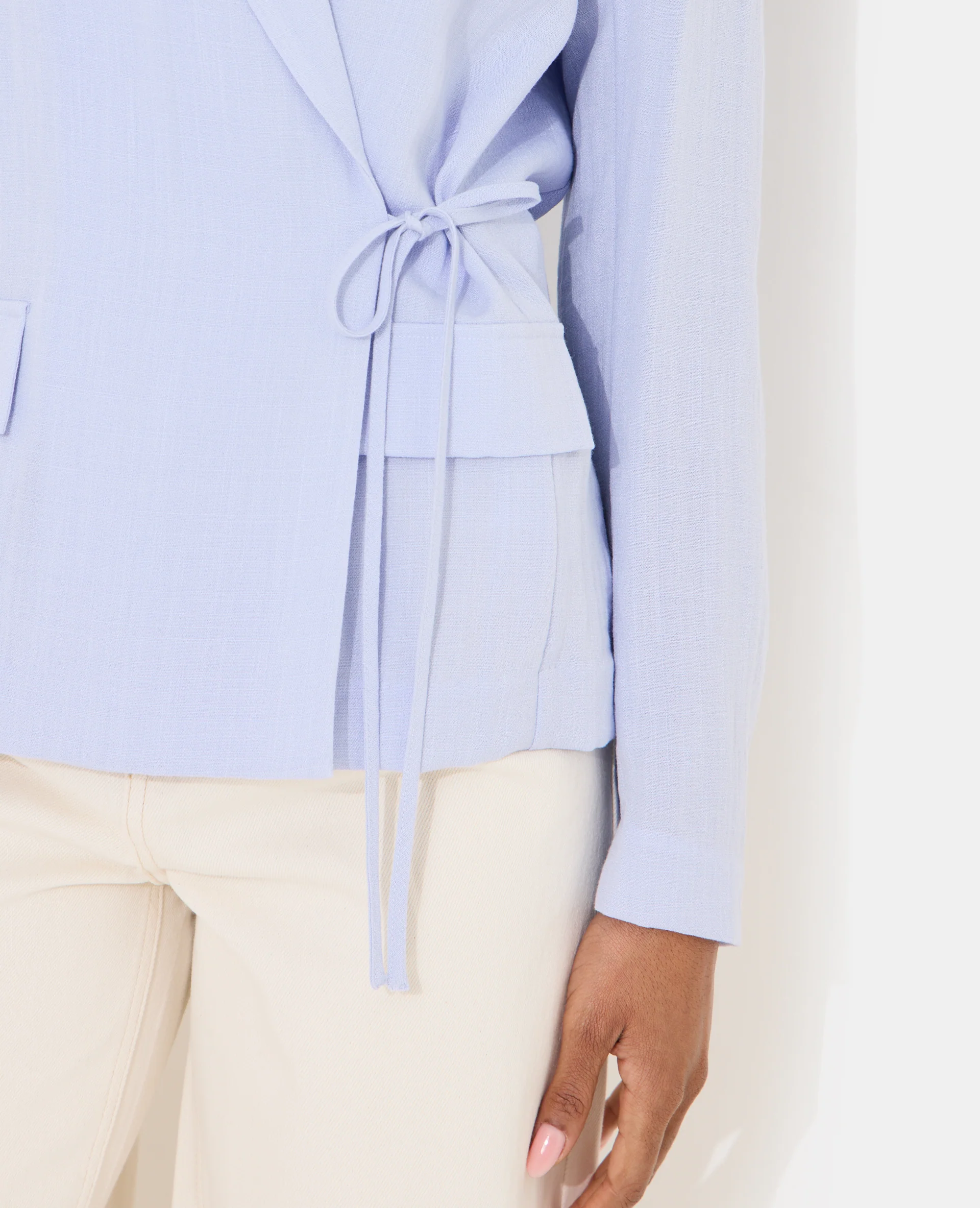 Veste blazer fluide portefeuille avec nouette - Image 2