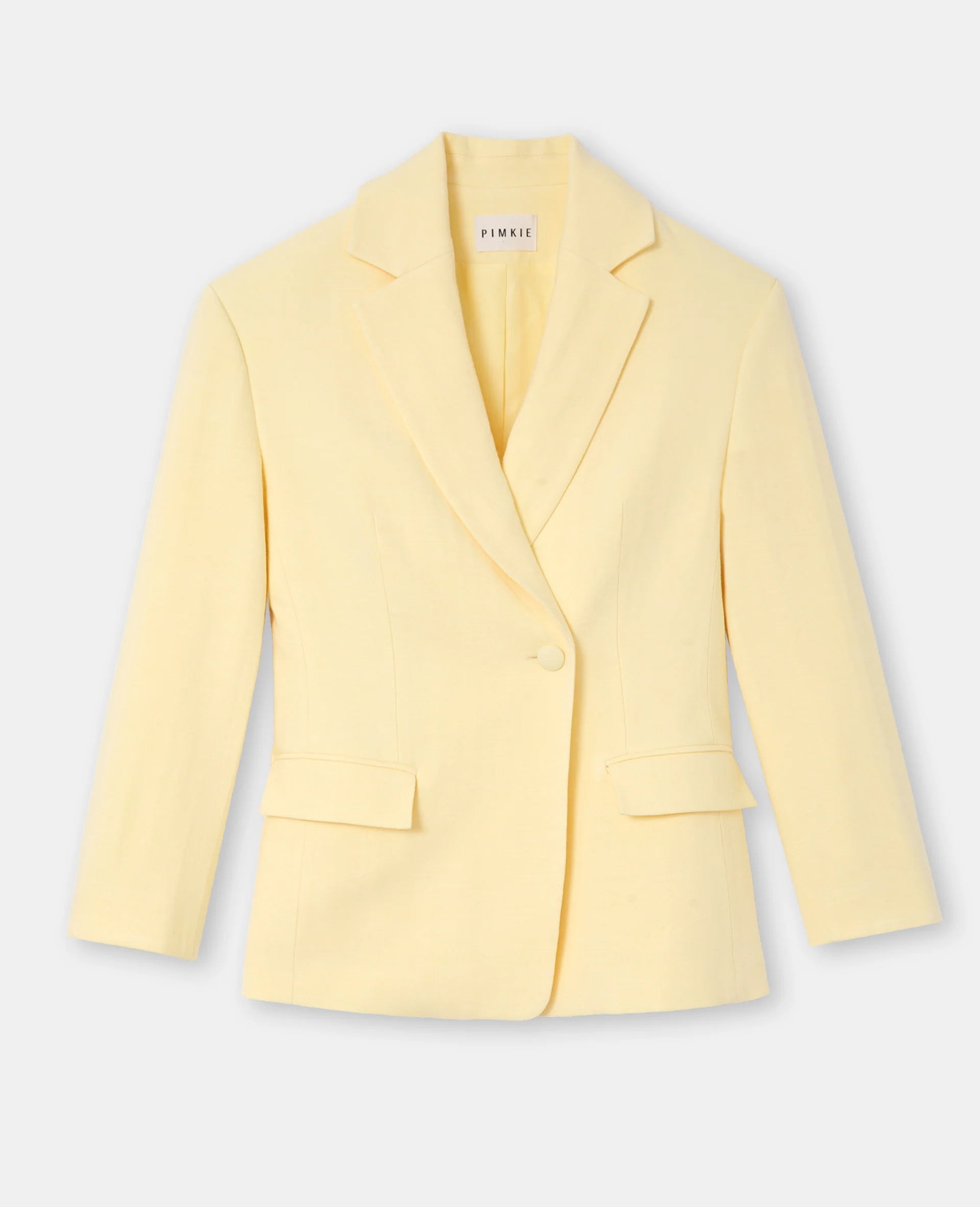 Veste blazer long et cintré en tissu effet lin - Image 4