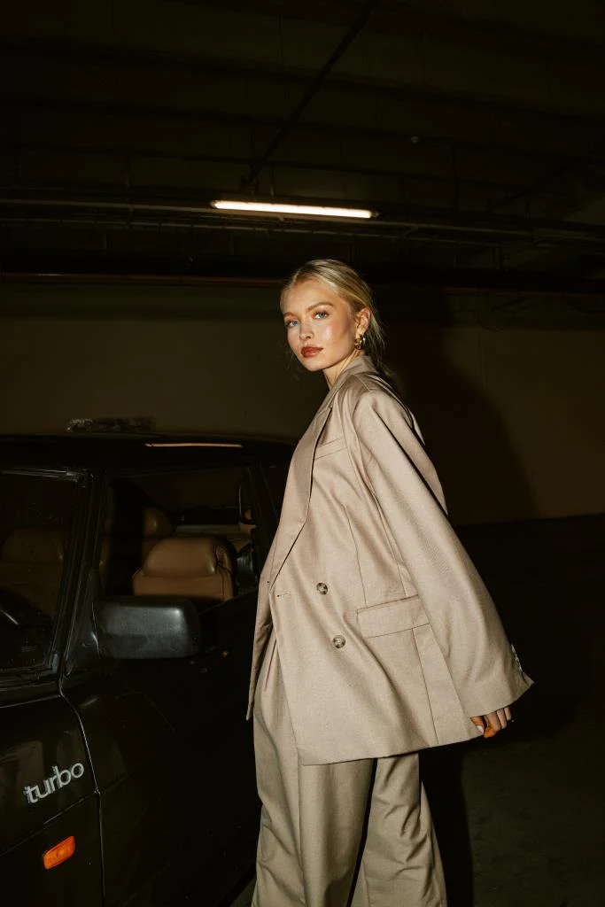 Veste blazer oversize avec double boutonnage