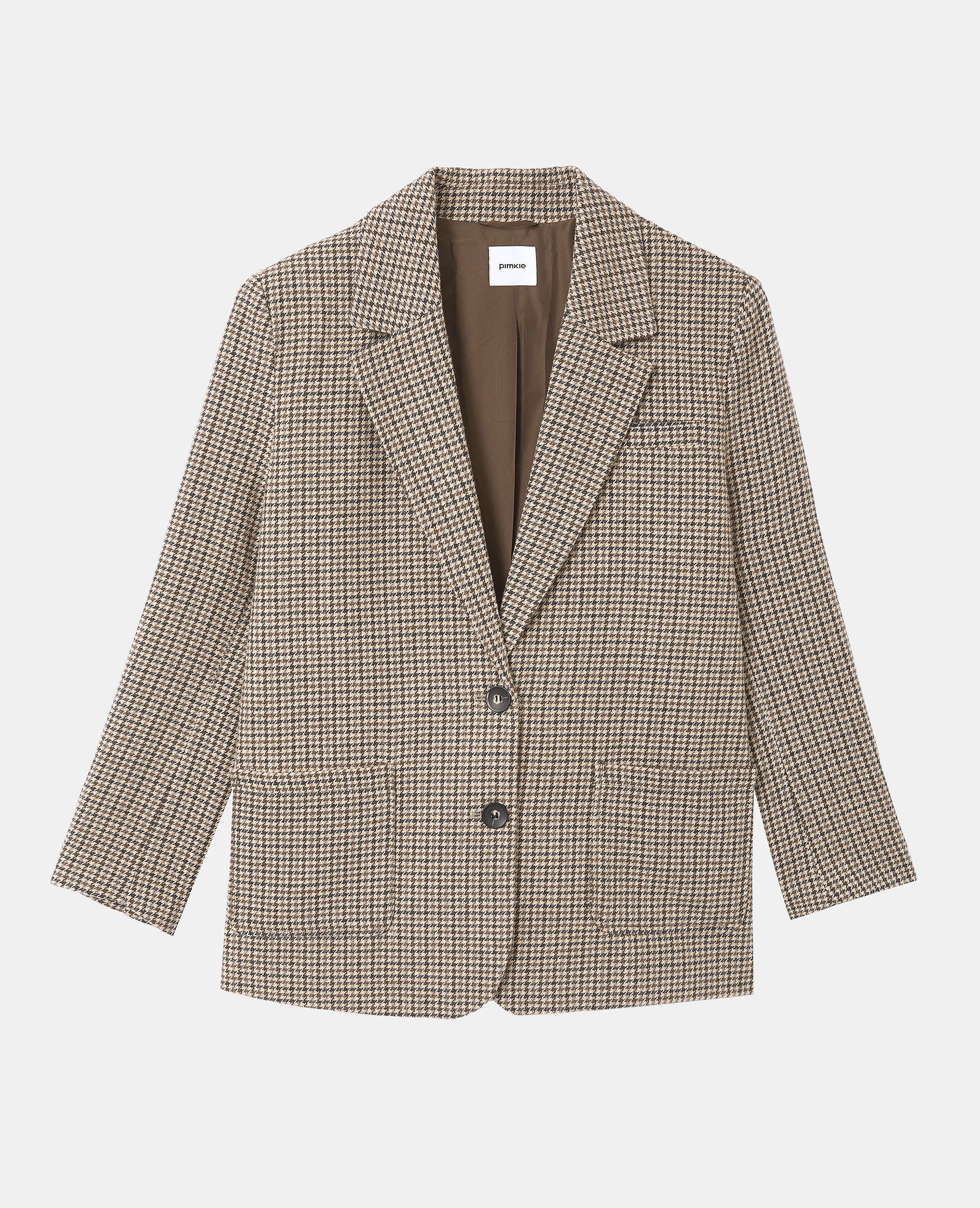 Veste blazer oversize en tissu chaud motif pied-de-poule - Image 4