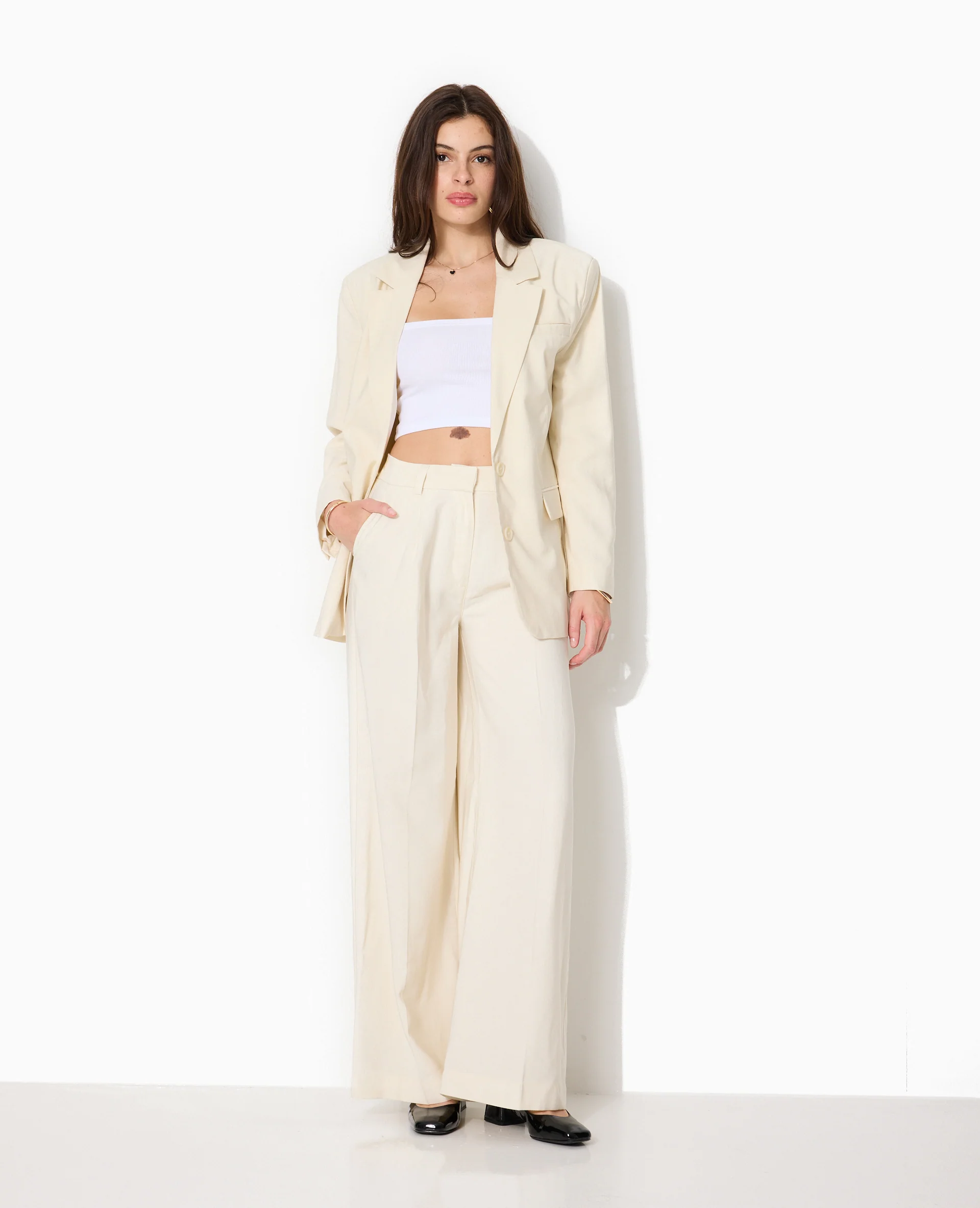 Veste blazer oversize en tissu fluide - Image 3