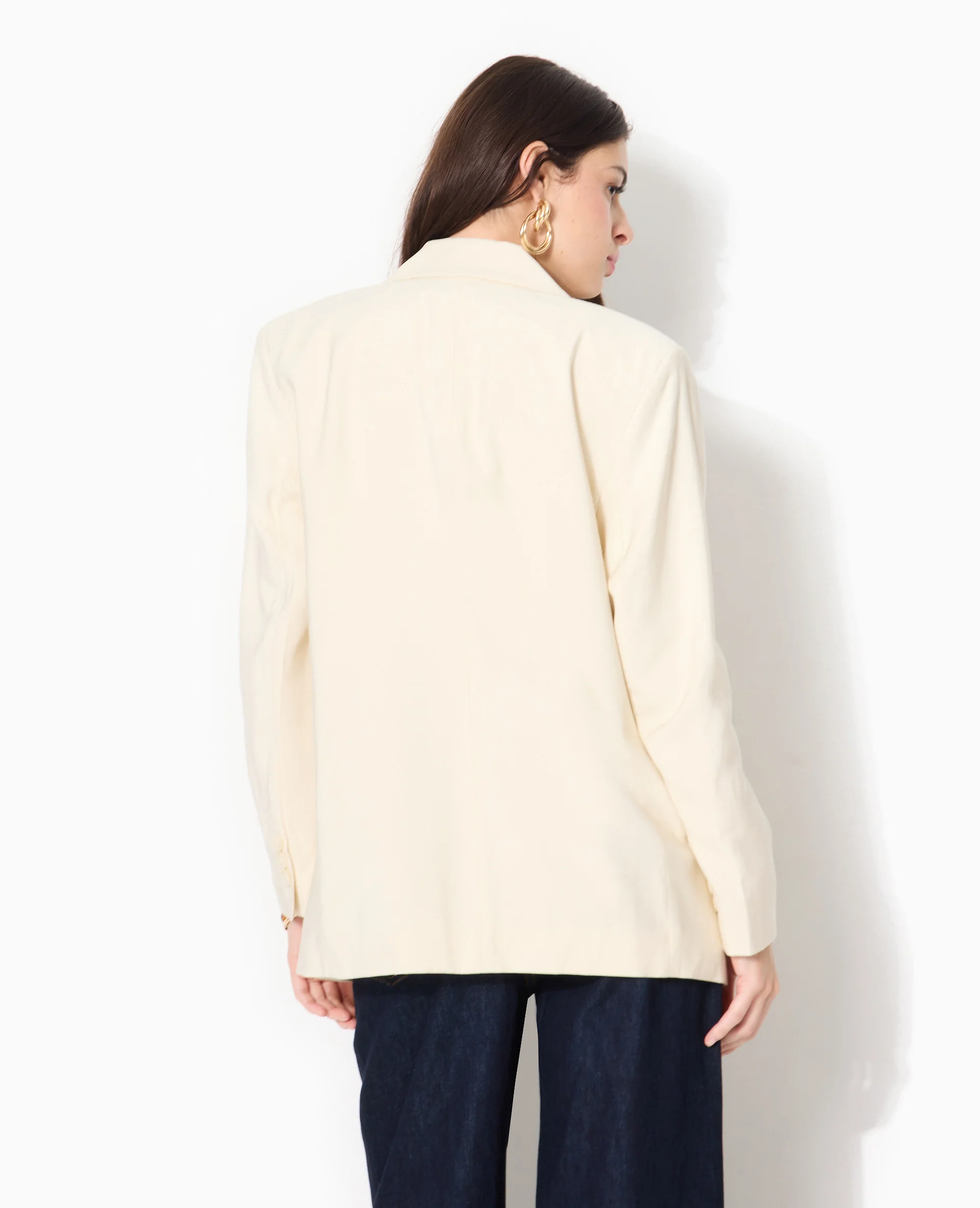 Veste blazer oversize en tissu fluide - Image 6