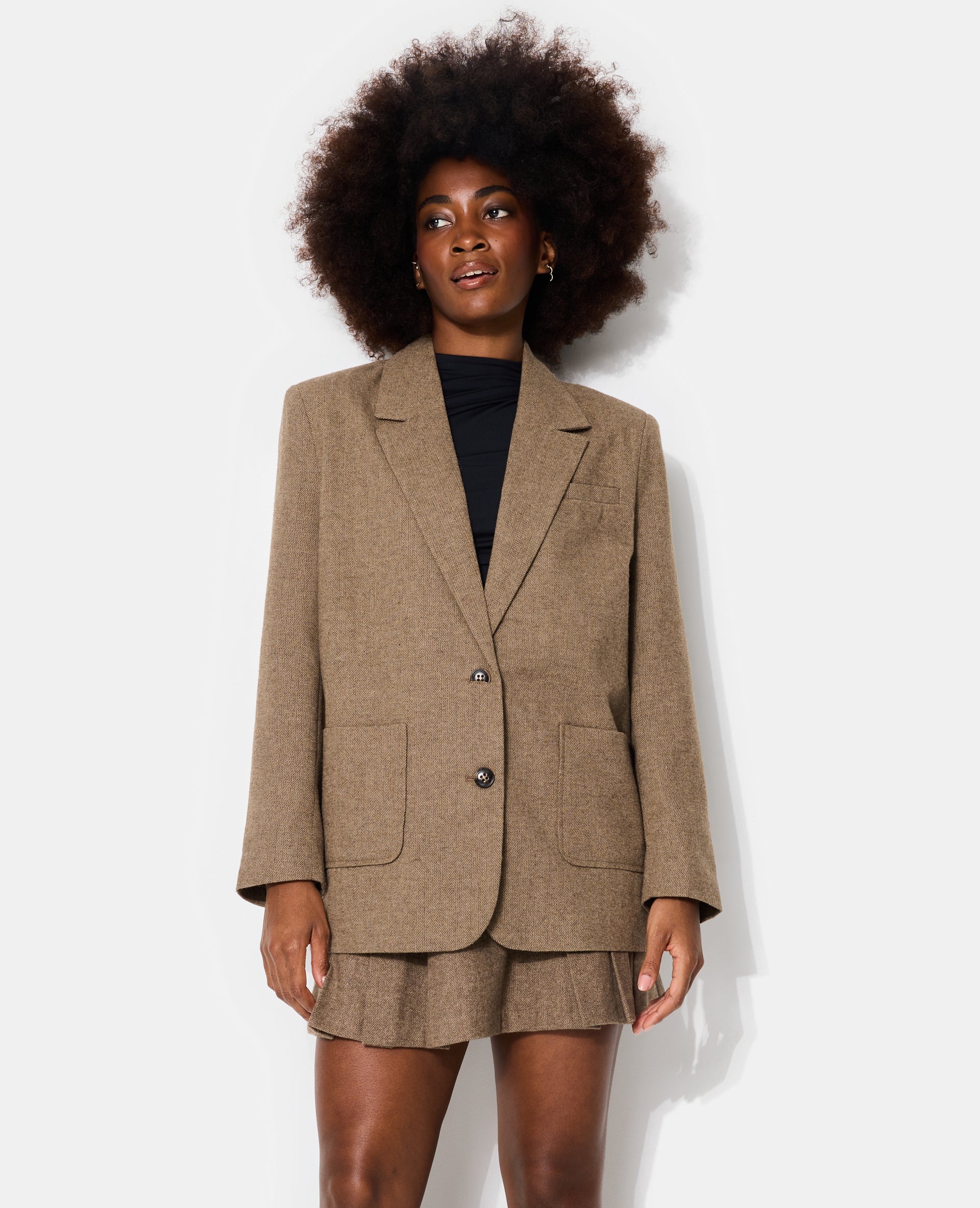 Veste blazer oversize motif chevrons - Image 5
