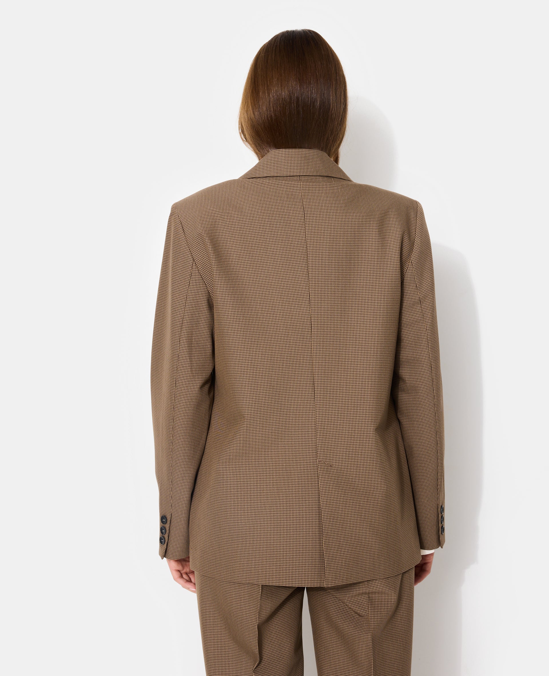 Veste blazer oversize motif mini pied-de-poule - Image 6
