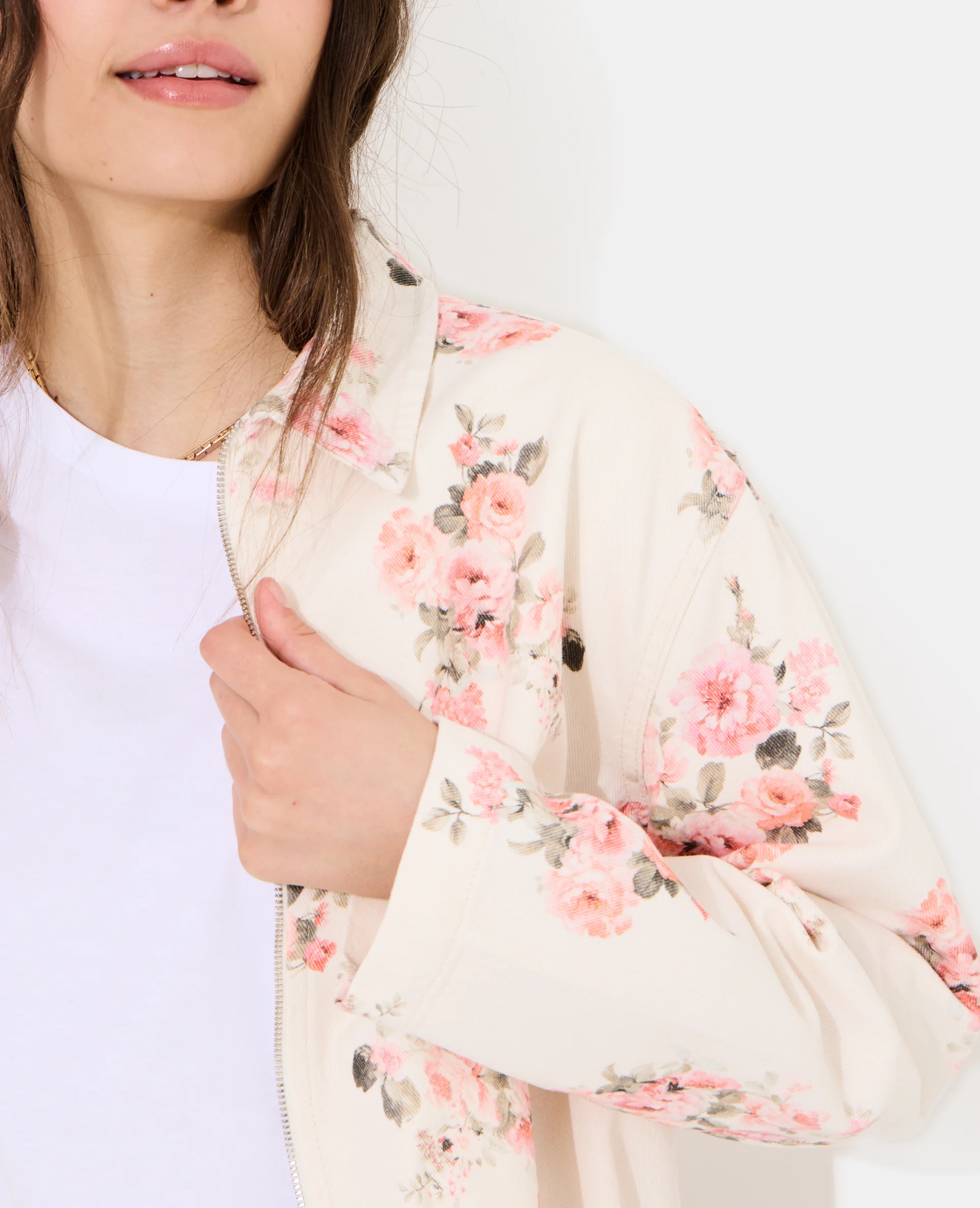 Veste boule en toile motif fleurs - Image 2