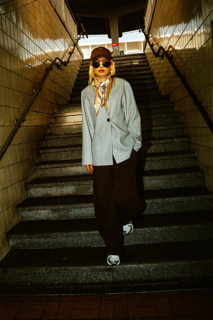 Veste cintrée effet drap de laine