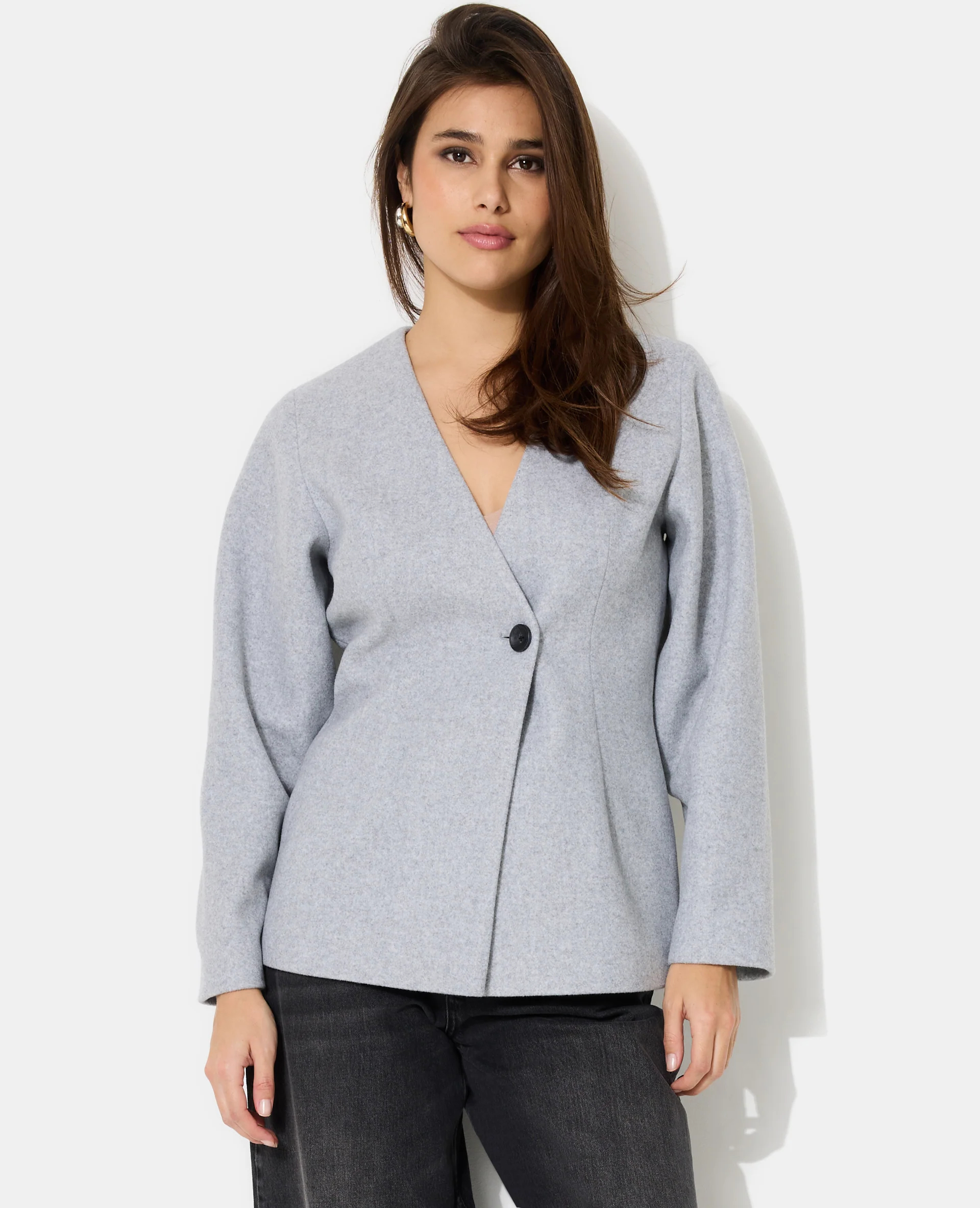 Veste cintrée effet drap de laine - Image 5