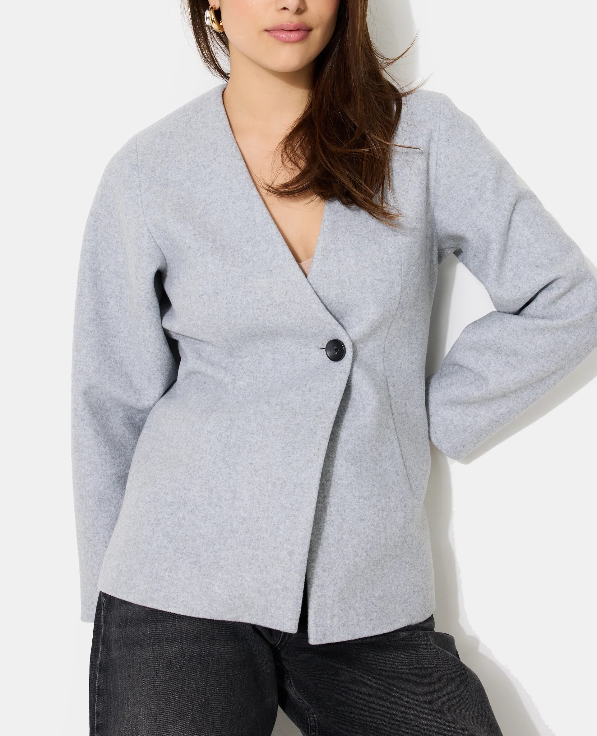 Veste cintrée effet drap de laine - Image 7