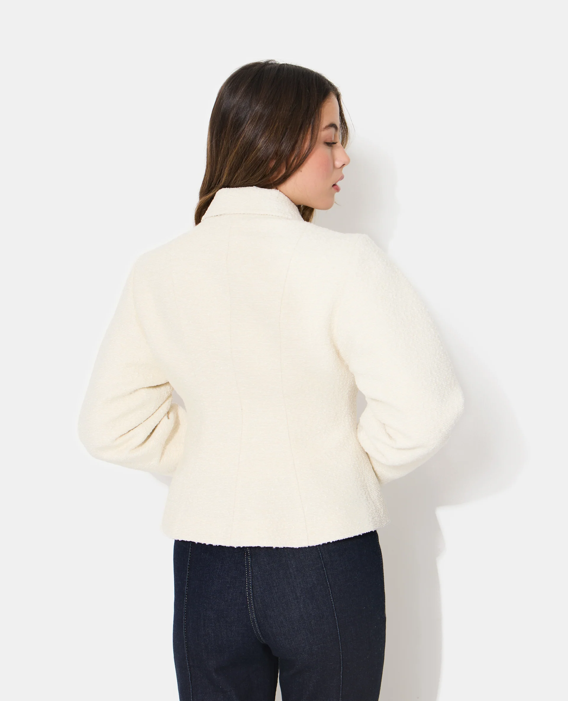 Veste cintrée en tweed avec boutons bijoux - Image 6