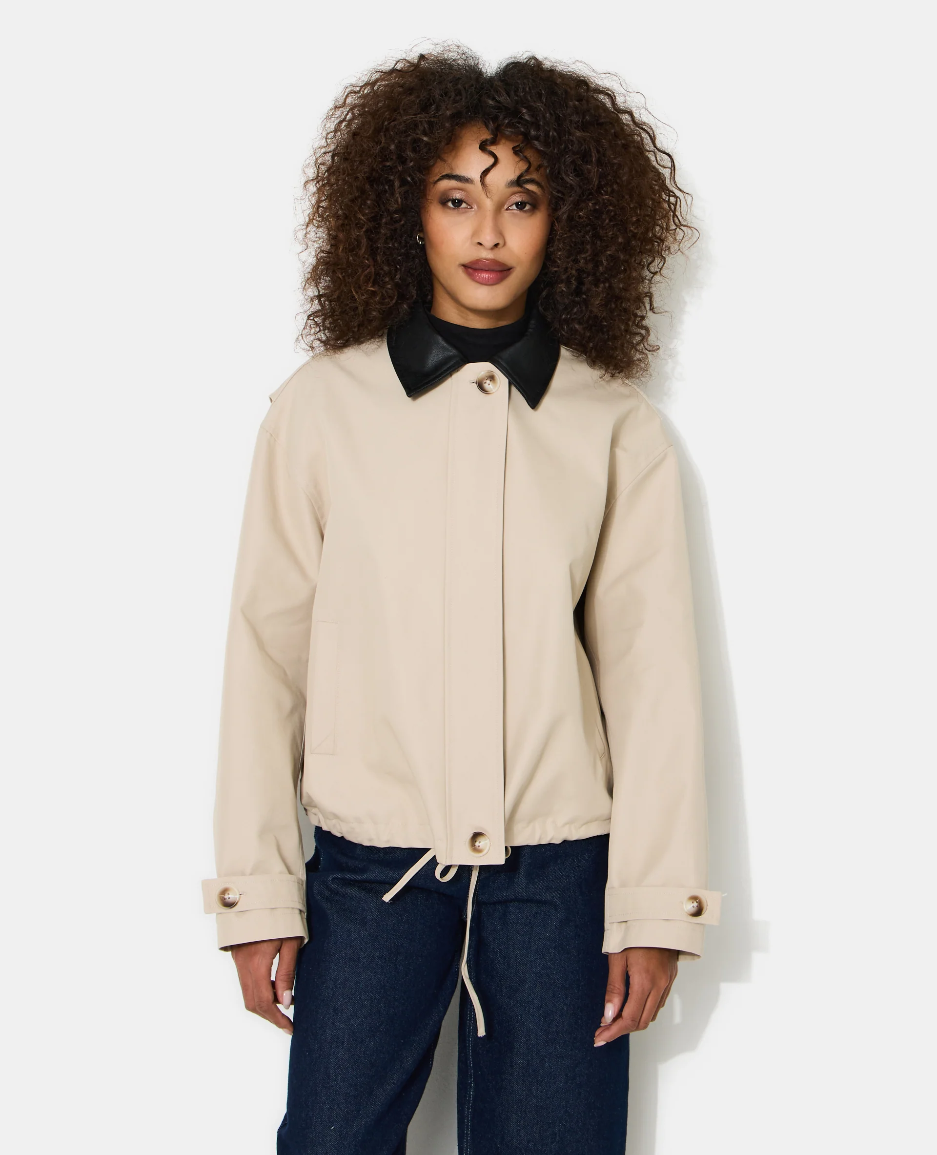 Veste col simili avec base resserrable - Image 5