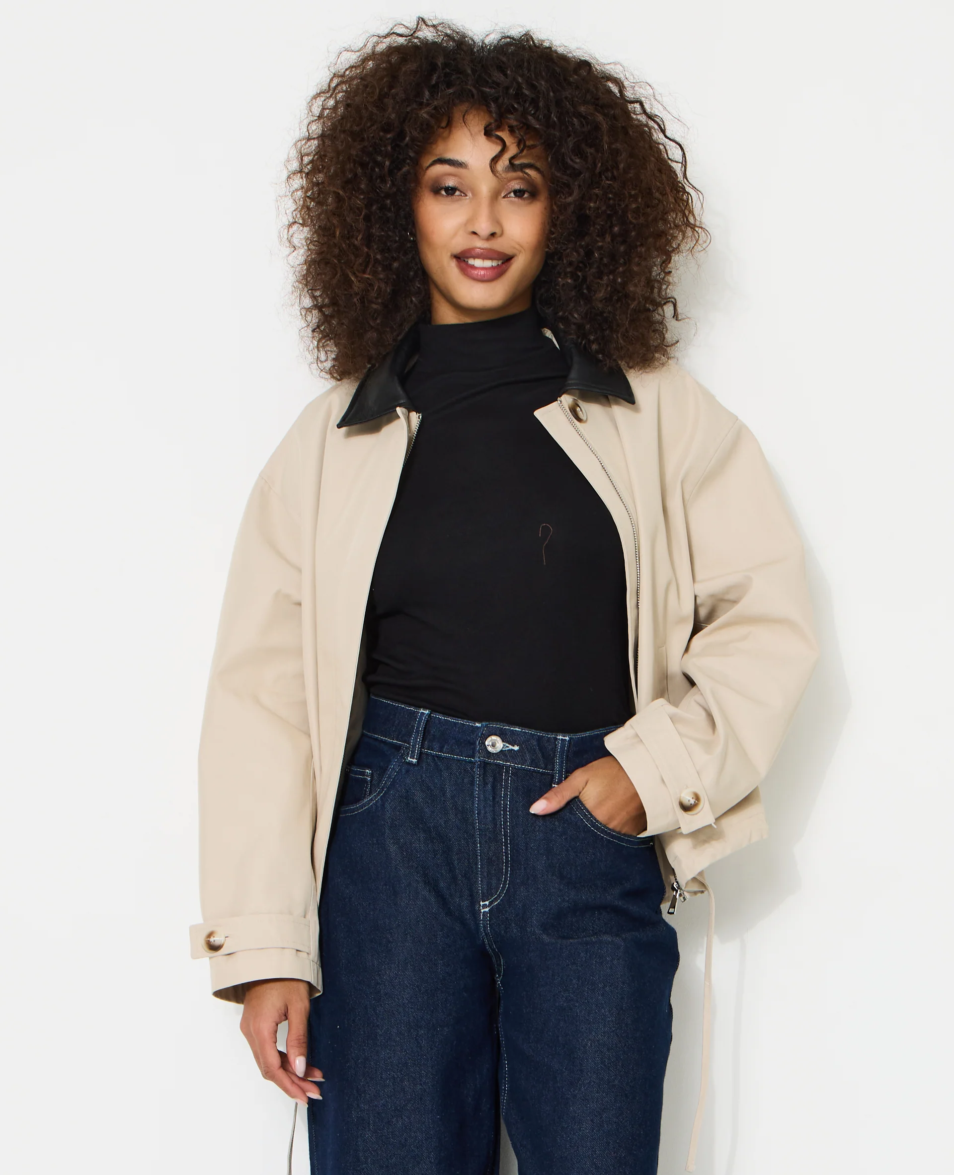 Veste col simili avec base resserrable - Image 7