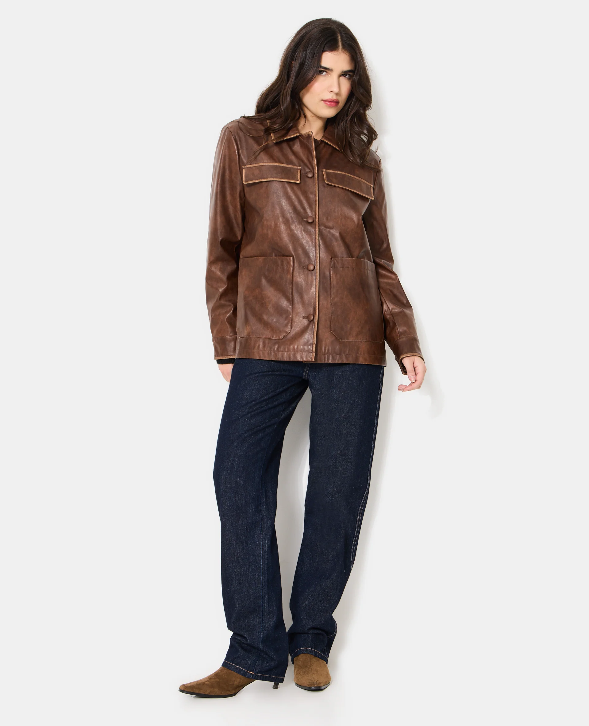 Veste droite en simili - Image 3