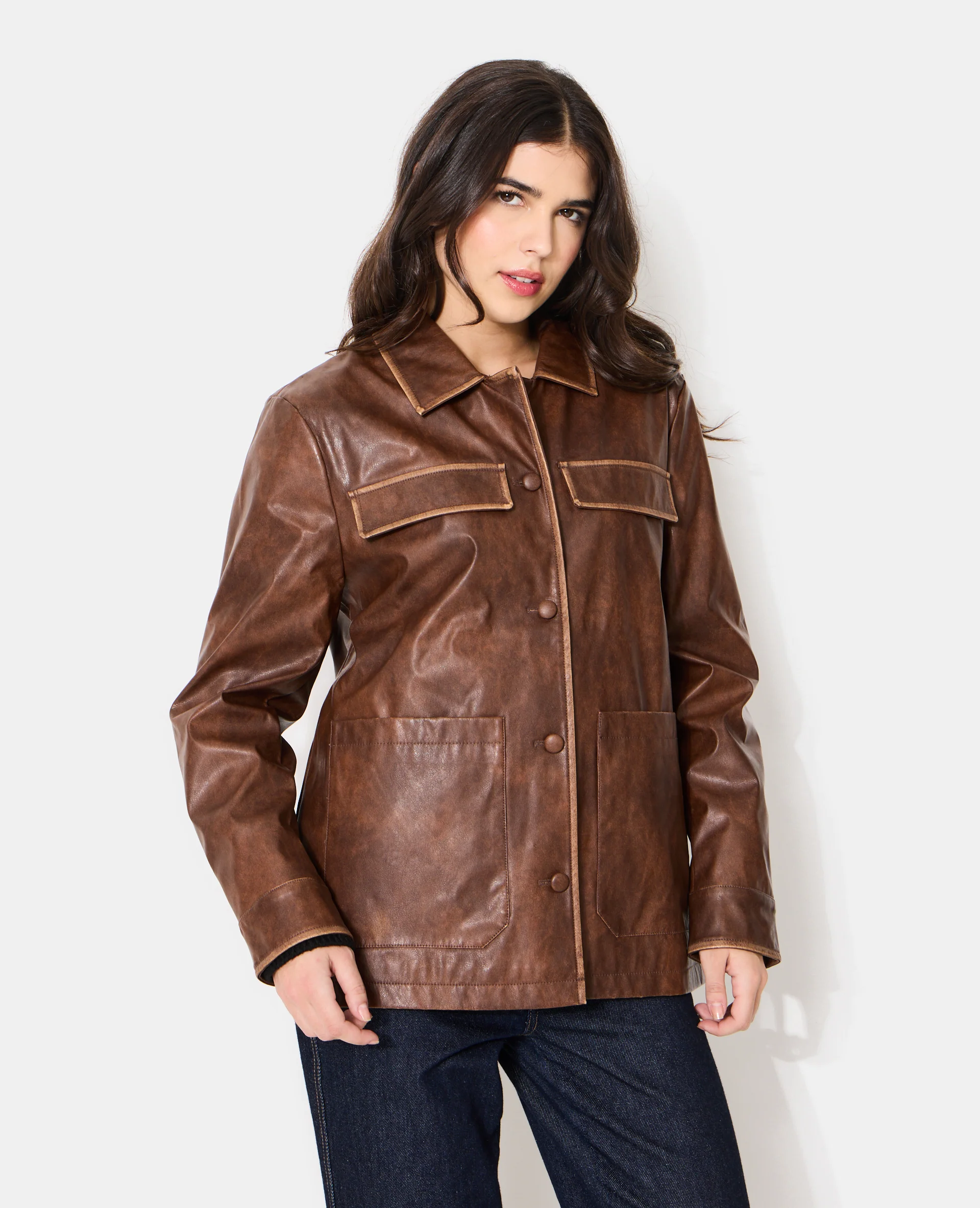 Veste droite en simili - Image 5