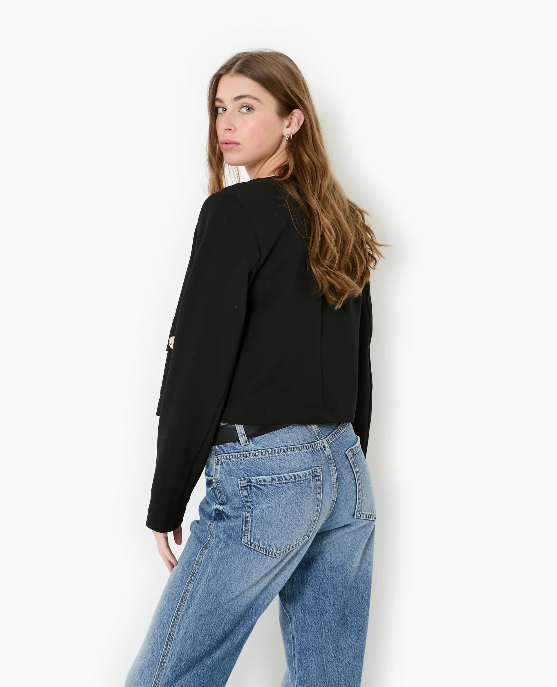Veste droite et courte avec boutons fantaisie - Image 6