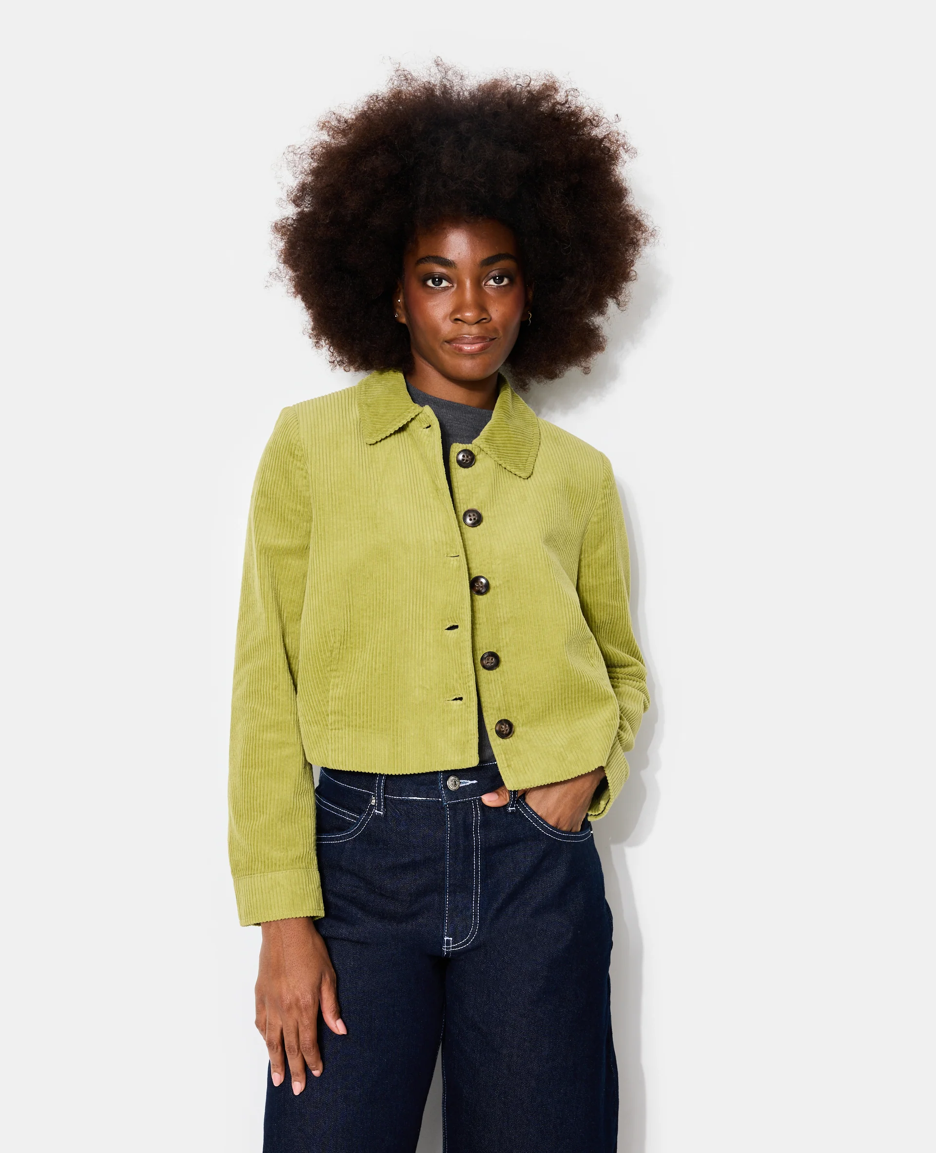 Veste droite et courte en velours - Image 8